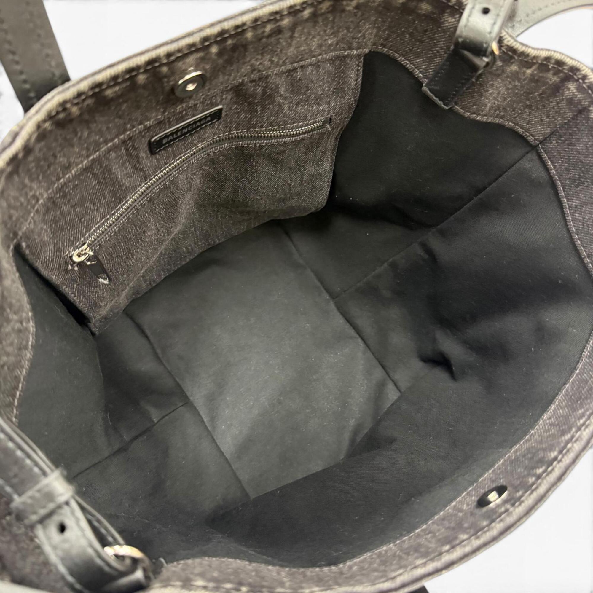 Balenciaga Black Leather Handbag Shoulder Bag (Pre-Owned)