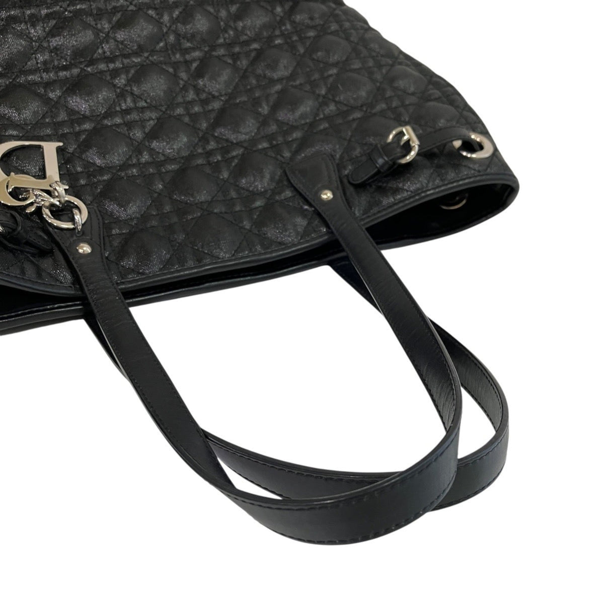 Christian Dior Black Canvas Leather Tote Bag (Pre-Owned)