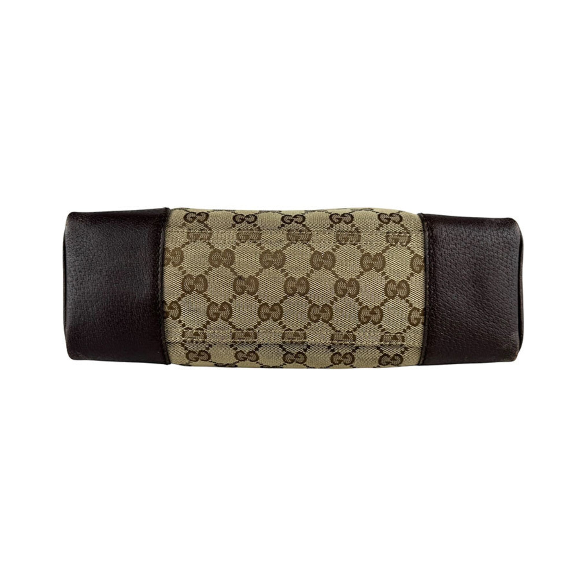 Gucci Brown Gg Canvas Leather Shoulder Bag (Pre-Owned)