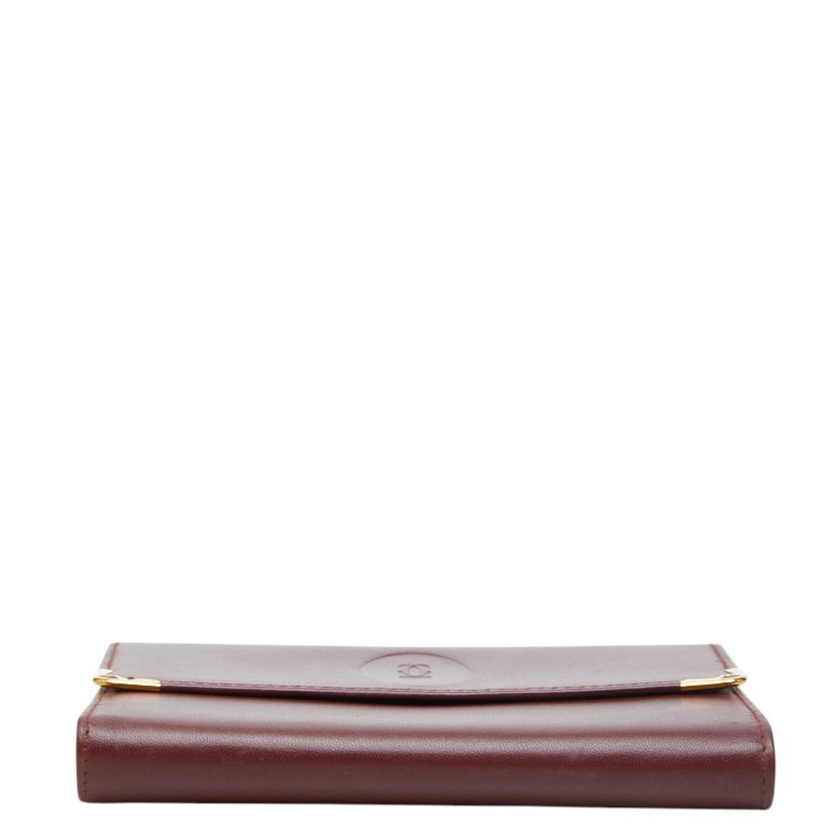 Cartier Must Bordeaux Wine Red Leather Wallet (Tri-Fold) (Pre-Owned)