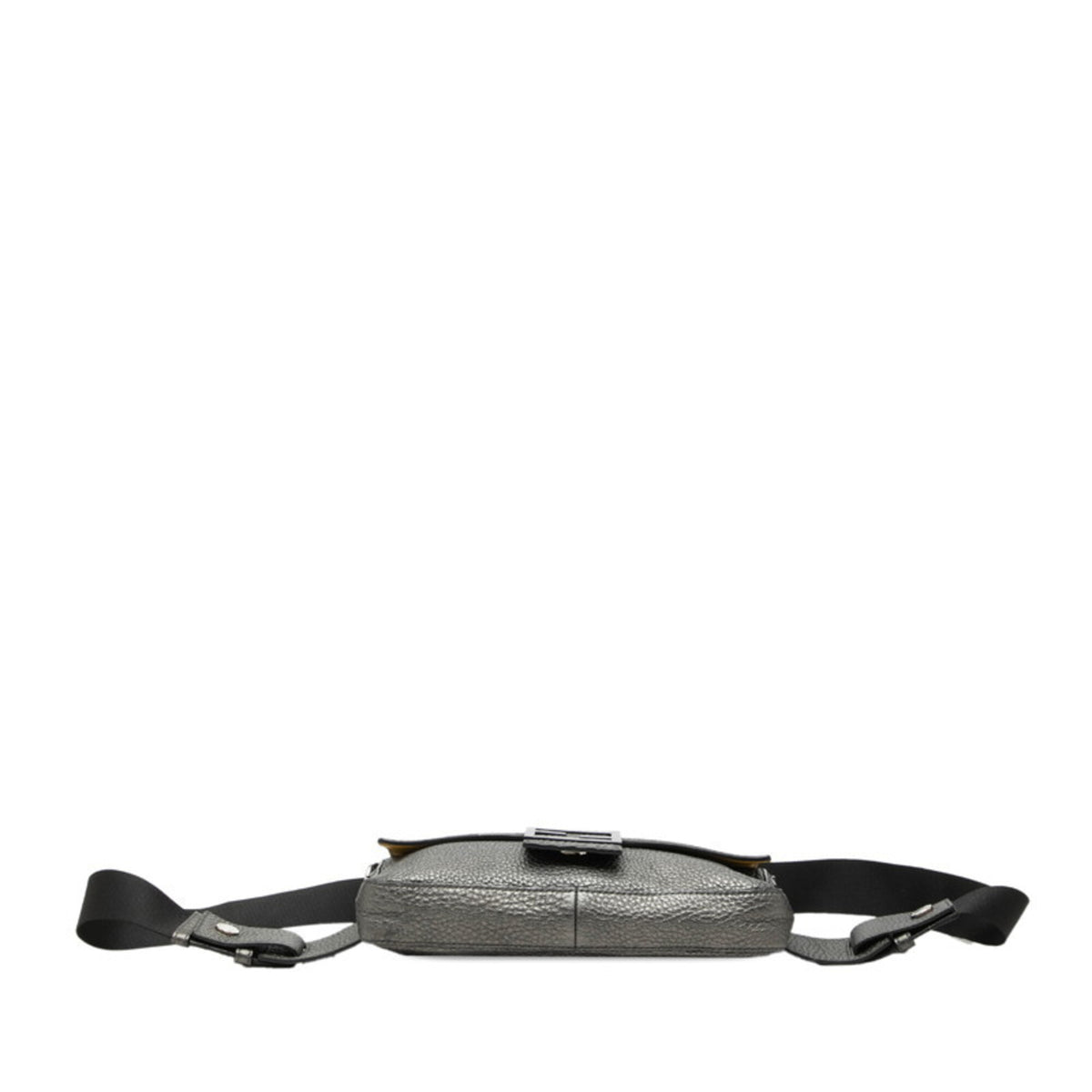 Fendi Selleria Gray Leather Shoulder Bag Sling Bag (Pre-Owned)