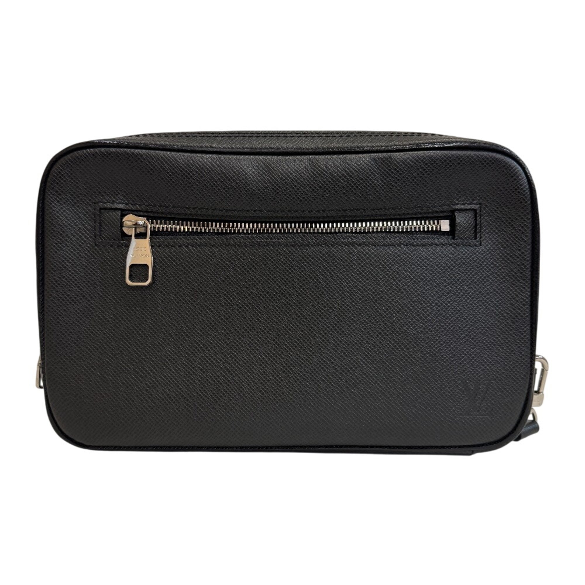 Louis Vuitton Ardoise Black Taiga Leather Clutch Bag Pouch (Pre-Owned)