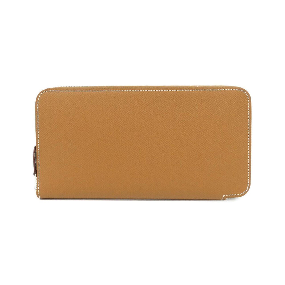 Hermes Brown Cassis Vert Silk Epsom Leather Long Wallet (Bi-Fold) (Pre-Owned)