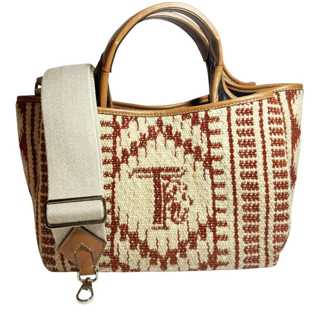 Tod's Beige Canvas Leather Handbag (Pre-Owned)