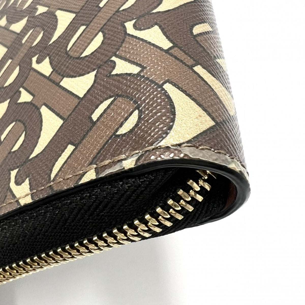 Burberry Beige Brown Coated Canvas Pvc Leather Clutch Bag (Pre-Owned)