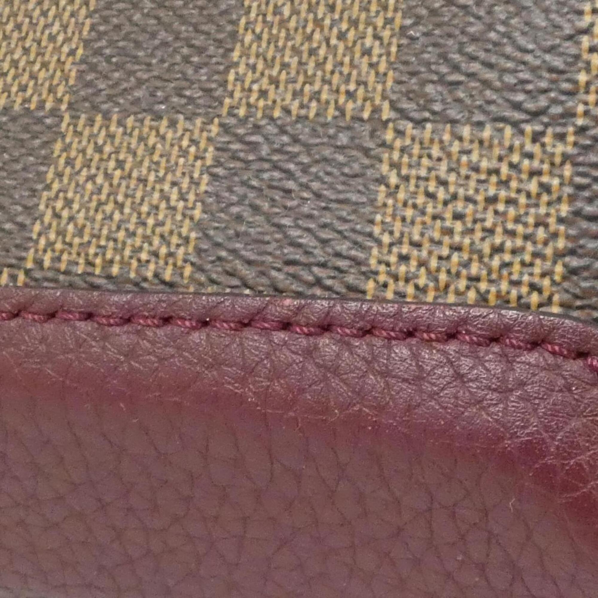 Louis Vuitton Ebene Fuchsia Coated Canvas Leather Handbag (Pre-Owned)