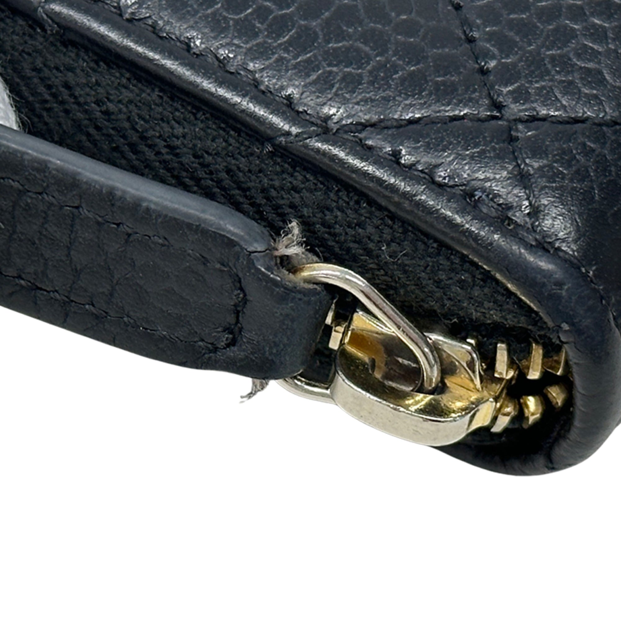 Chanel Black Grained Calfskin Coin Purse/Coin Case (Pre-Owned)