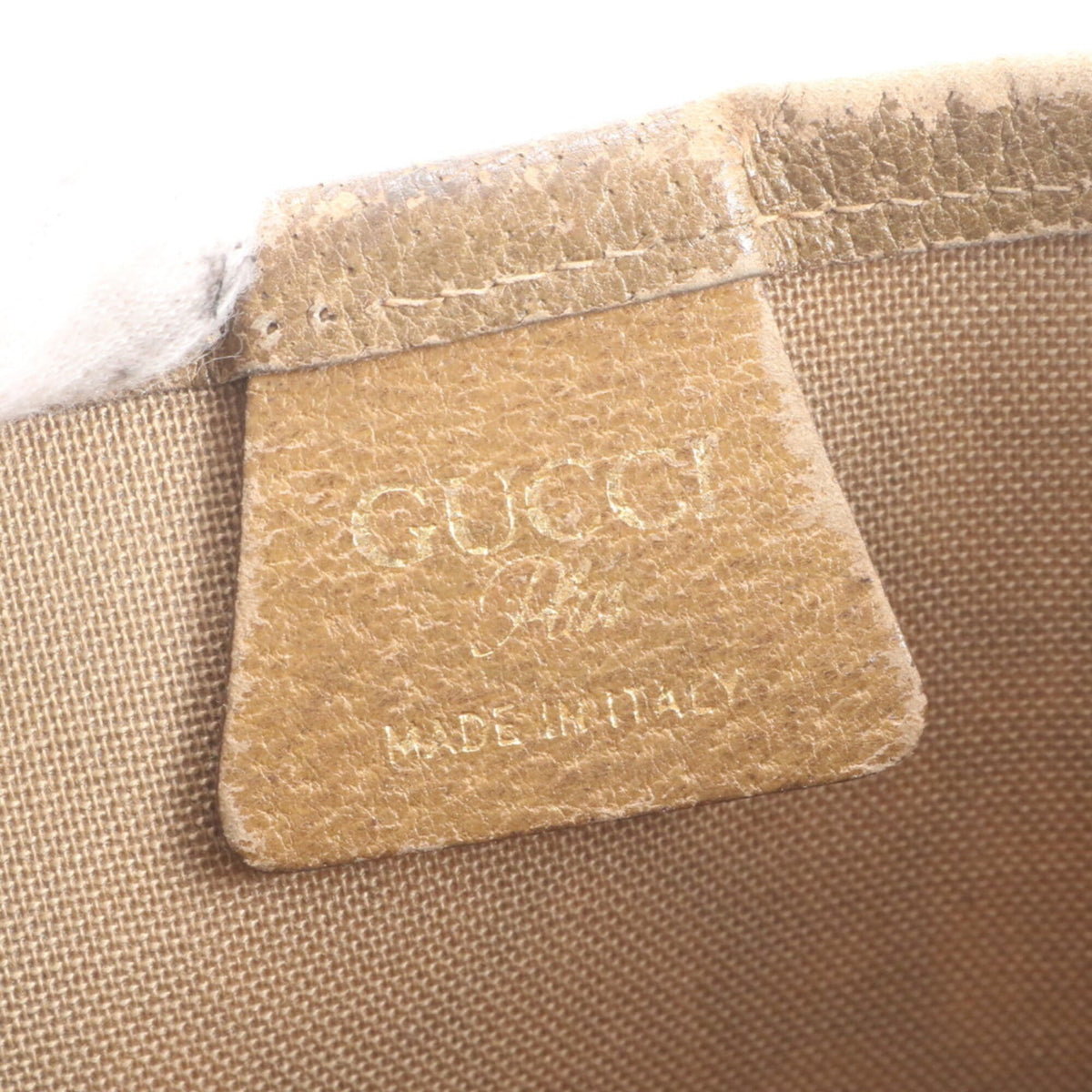 Gucci Brown Leather Coated Canvas Shoulder Bag Tote Bag (Pre-Owned)