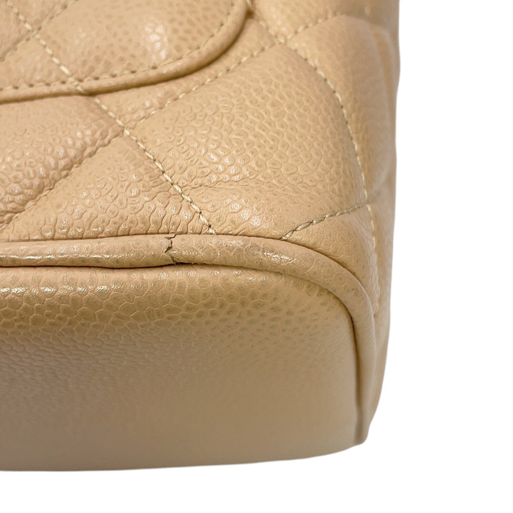 Chanel Matelasse Beige Grained Calfskin Handbag Tote Bag (Pre-Owned)