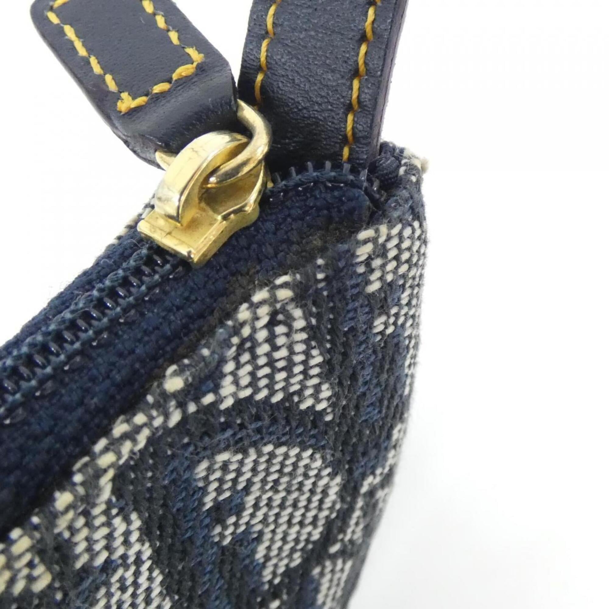 Christian Dior Blue Canvas Coin Purse/Coin Case (Pre-Owned)