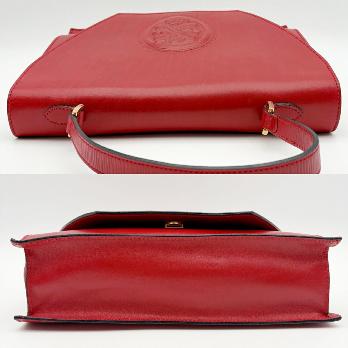Fendi Red Color Leather Shoulder Bag (Pre-Owned)