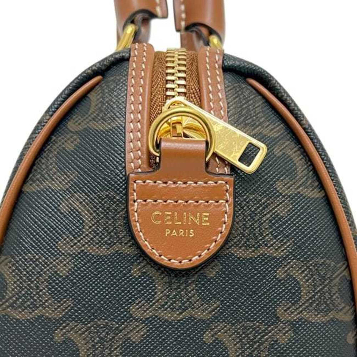 Celine Brown Pvc Leather Boston Bag (Pre-Owned)