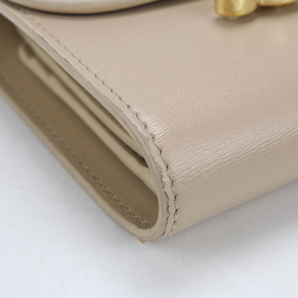 Celine Beige Leather Wallet (Tri-Fold) (Pre-Owned)