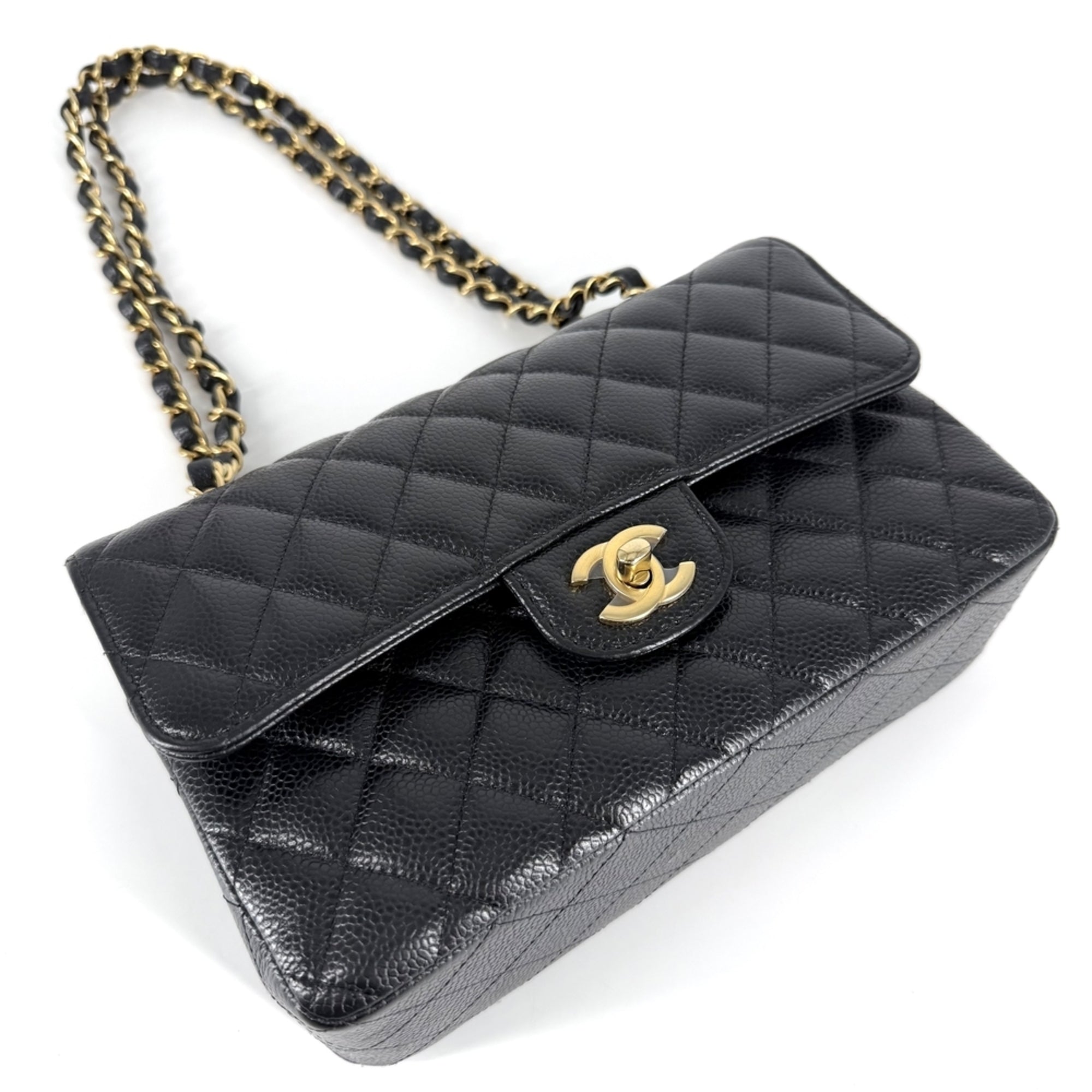 Chanel Black Grained Calfskin Shoulder Bag (Pre-Owned)