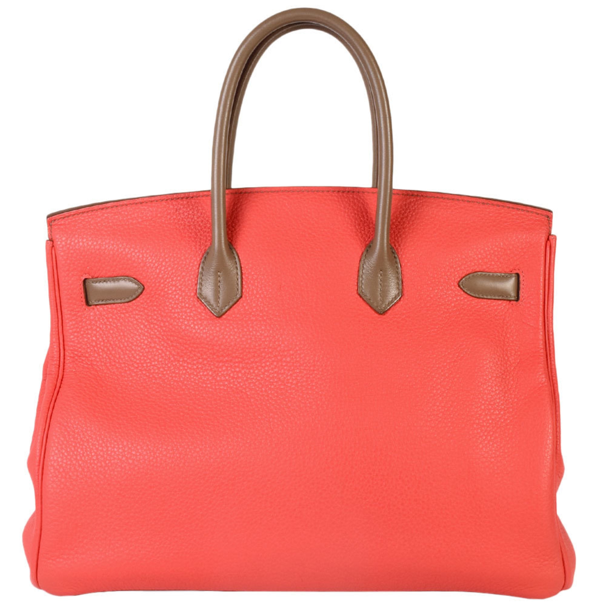 Hermes Birkin Argile Beige Etoupe Gray Pink Rose Jaipur White Taurillon Clemence Leather Handbag (Pre-Owned)