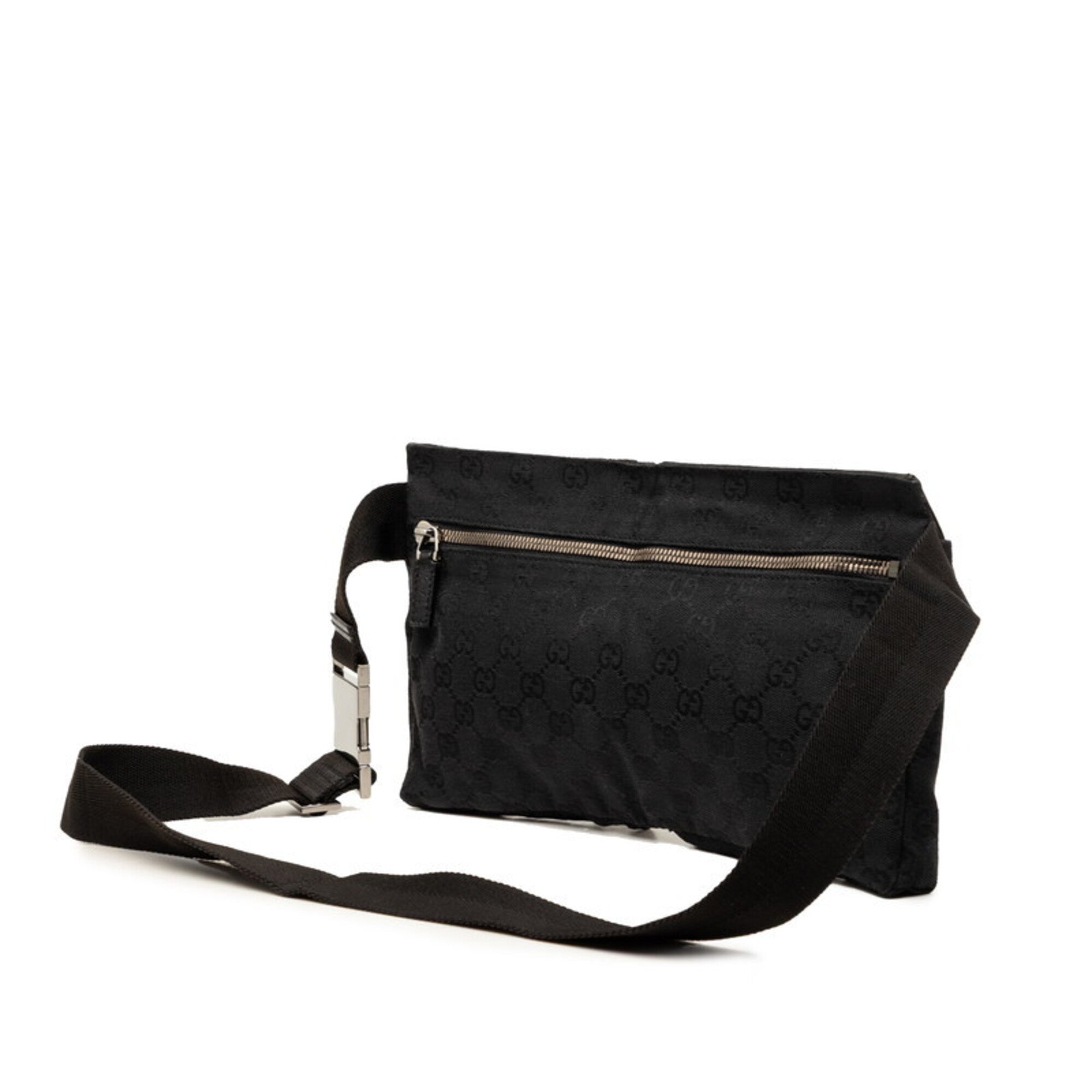 Gucci Black Canvas Leather Fanny Pack (Pre-Owned)