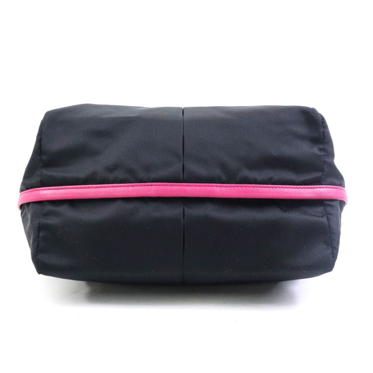 Salvatore Ferragamo Black Pink Nylon Leather Handbag Shoulder Bag (Pre-Owned)