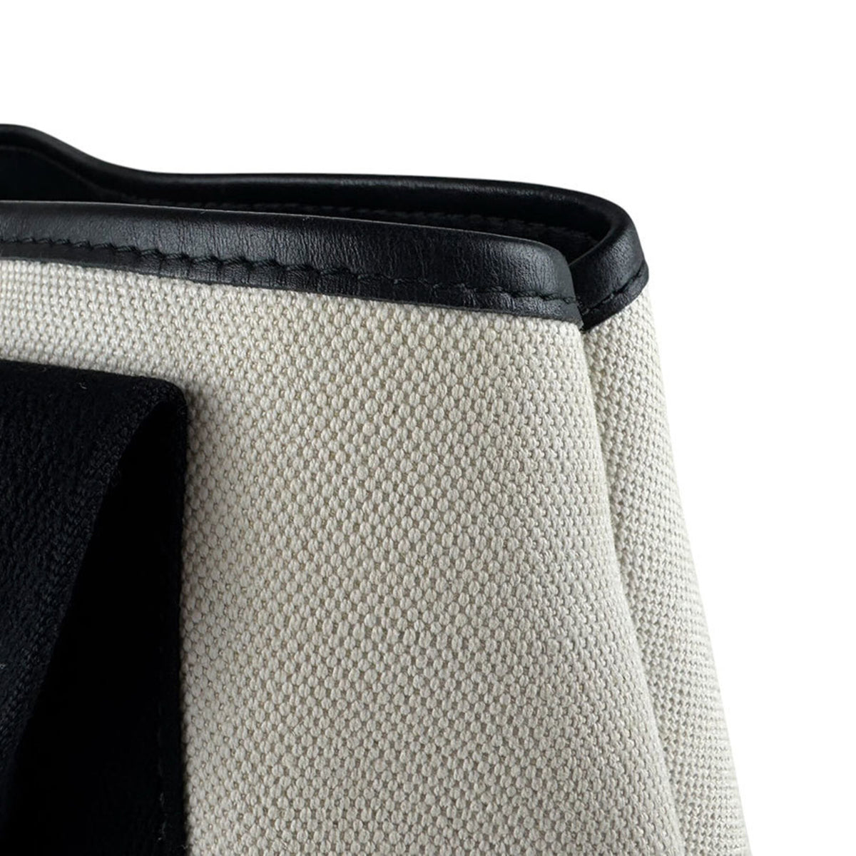 Balenciaga Black Ivory Canvas Leather Handbag Tote Bag (Pre-Owned)