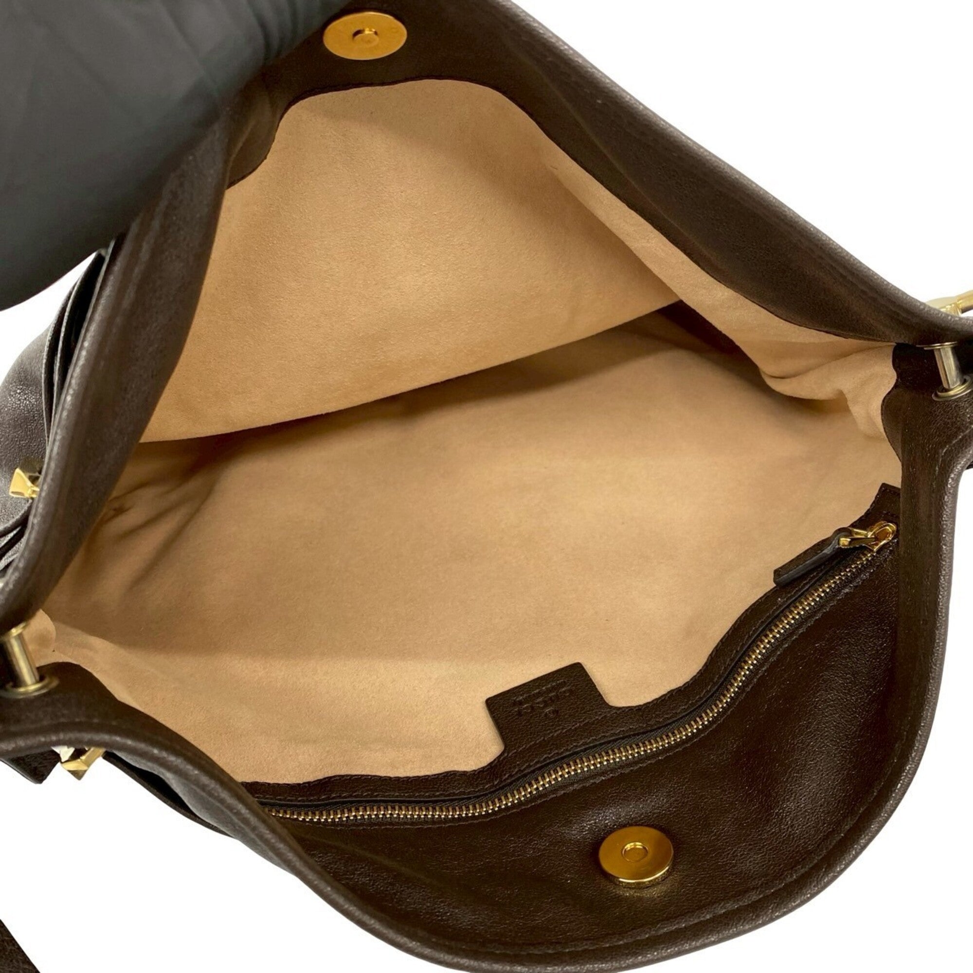 Gucci Brown Leather Shoulder Bag Sling Bag (Pre-Owned)