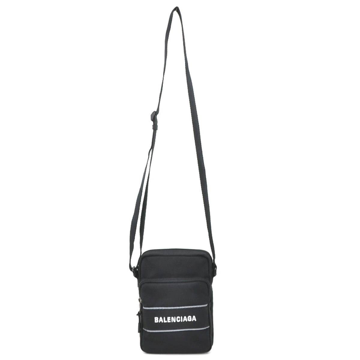 Balenciaga Black Nylon Messenger Bag Shoulder Bag (Pre-Owned)