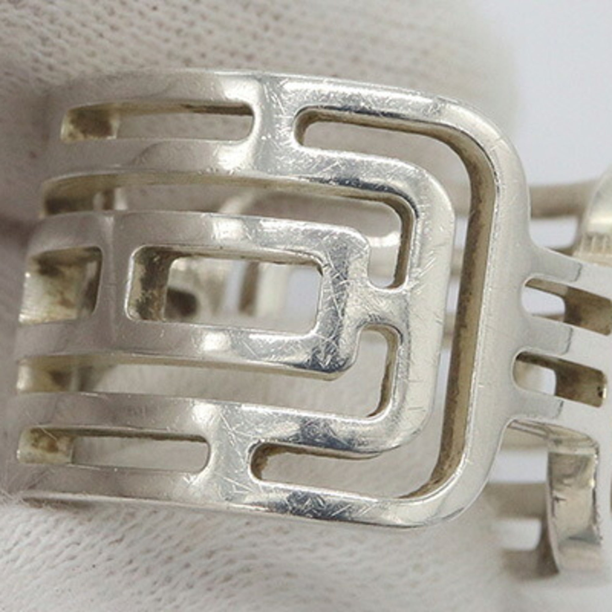 Hermes Silver Sterling Silver 925 Band Ring (Pre-Owned)