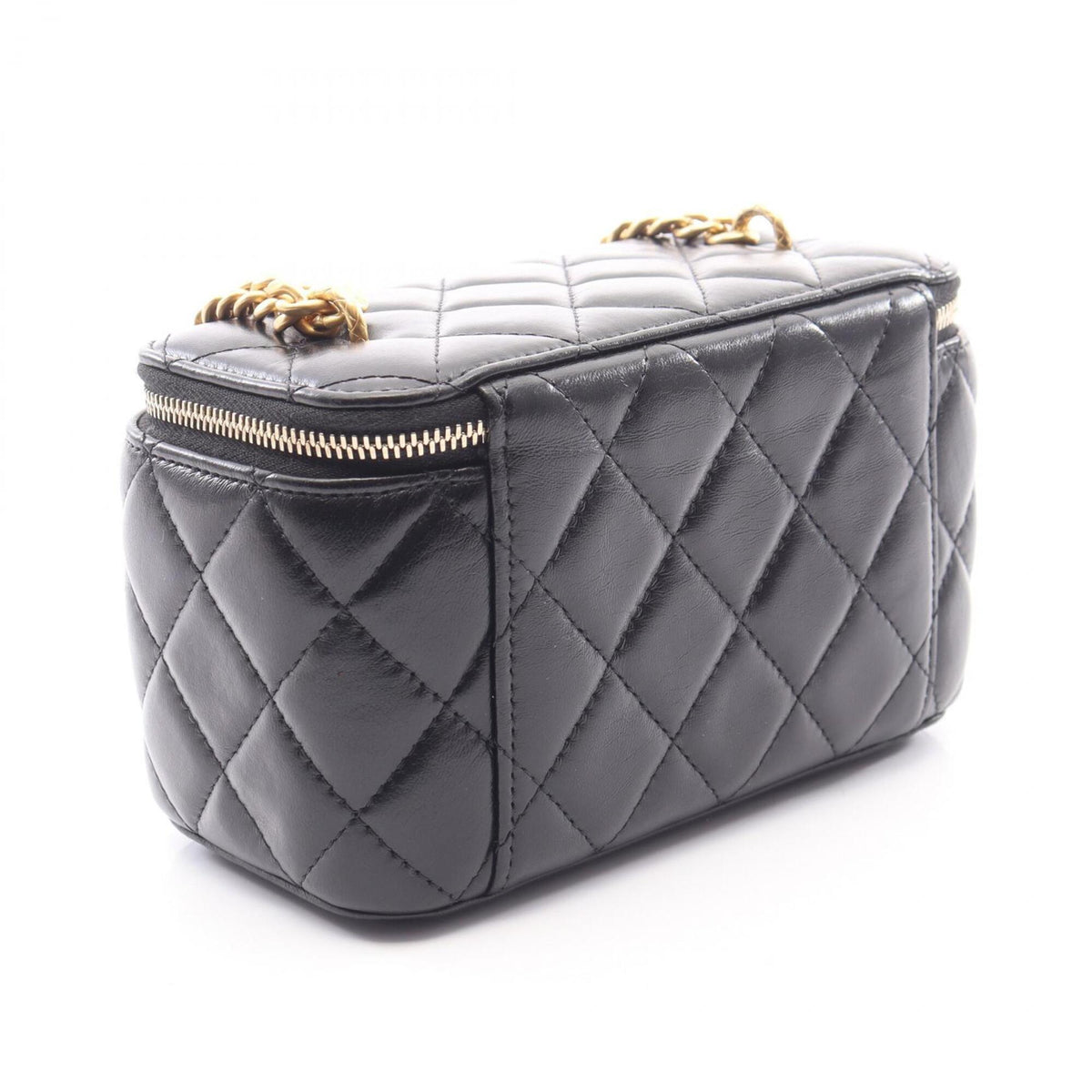 Chanel Matelasse Black Leather Handbag Shoulder Bag (Pre-Owned)