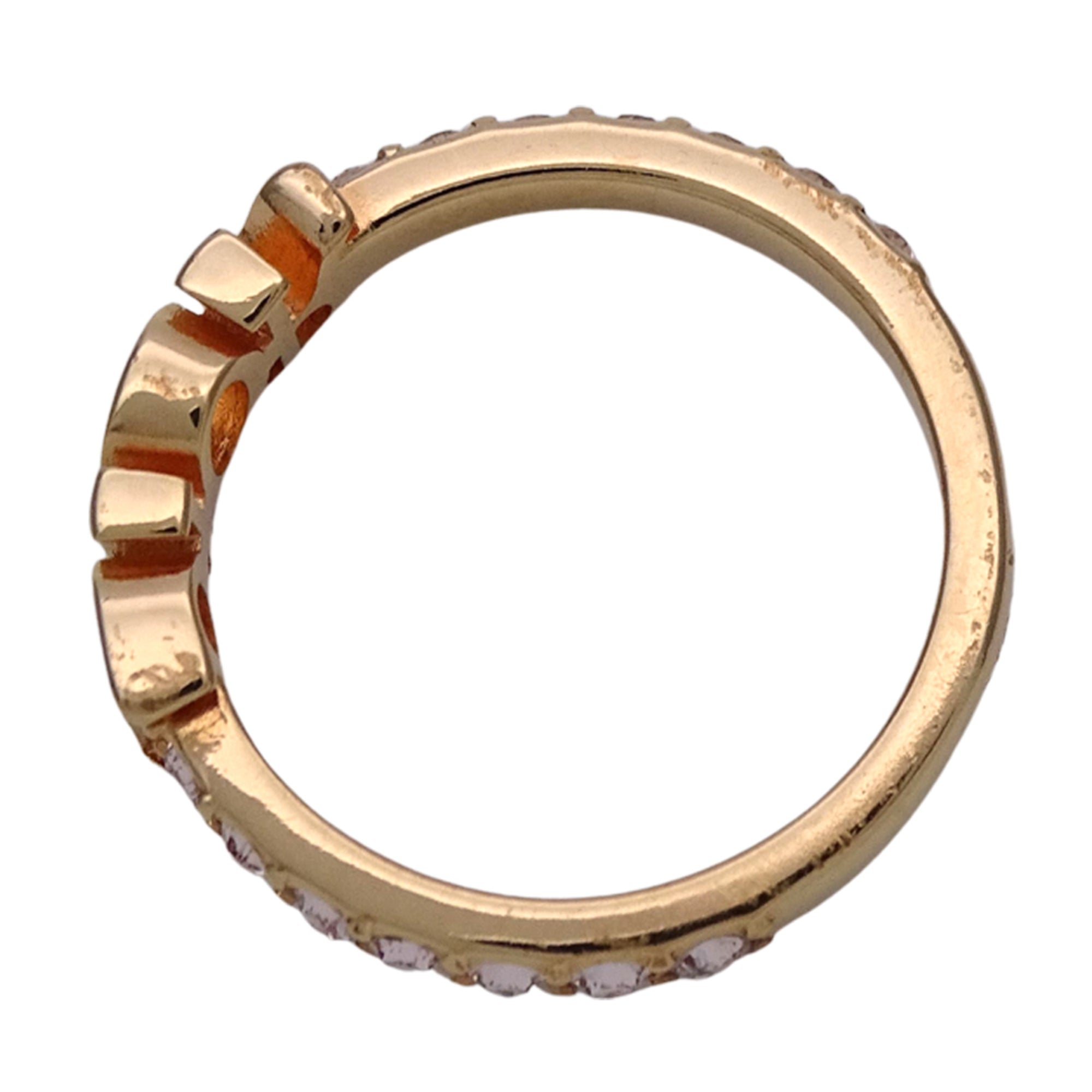 Christian Dior Gold Pink Metal Band Ring (Pre-Owned)