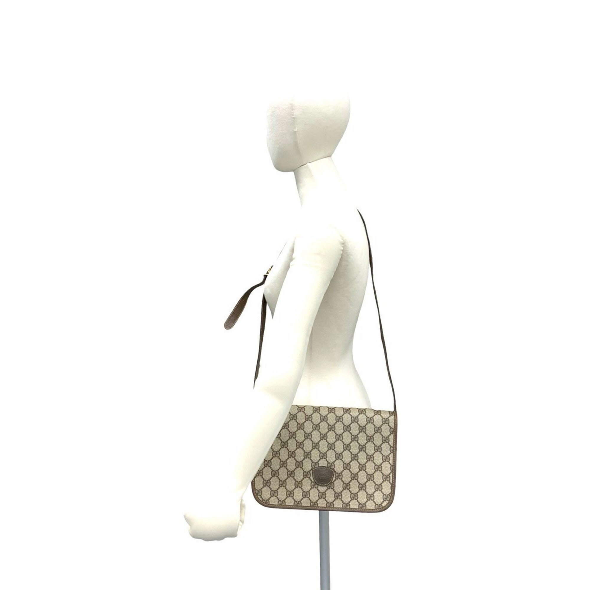 Gucci Brown Pvc Leather Pochette Shoulder Bag (Pre-Owned)
