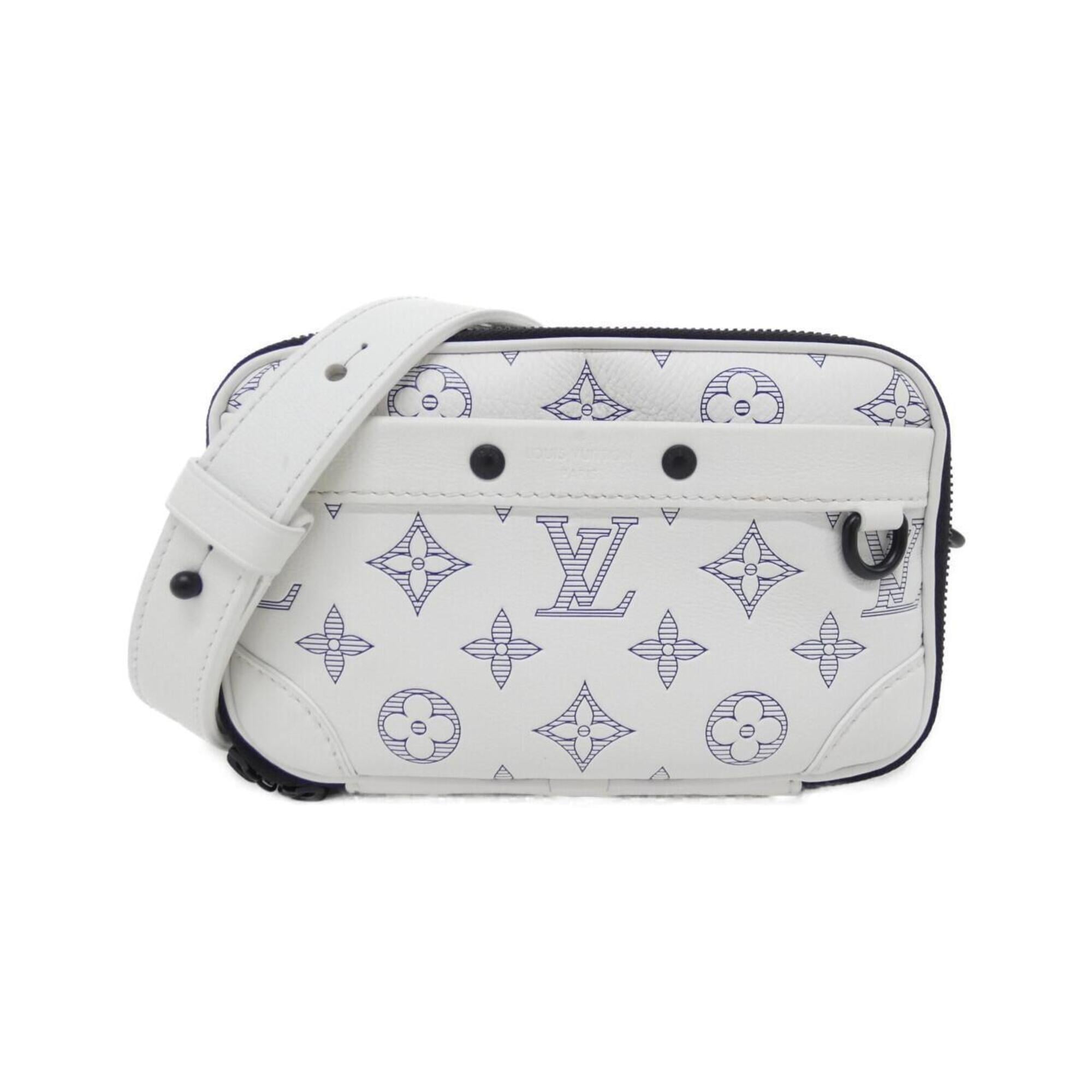 Louis Vuitton Monogram Shadow White Leather Handbag (Pre-Owned)
