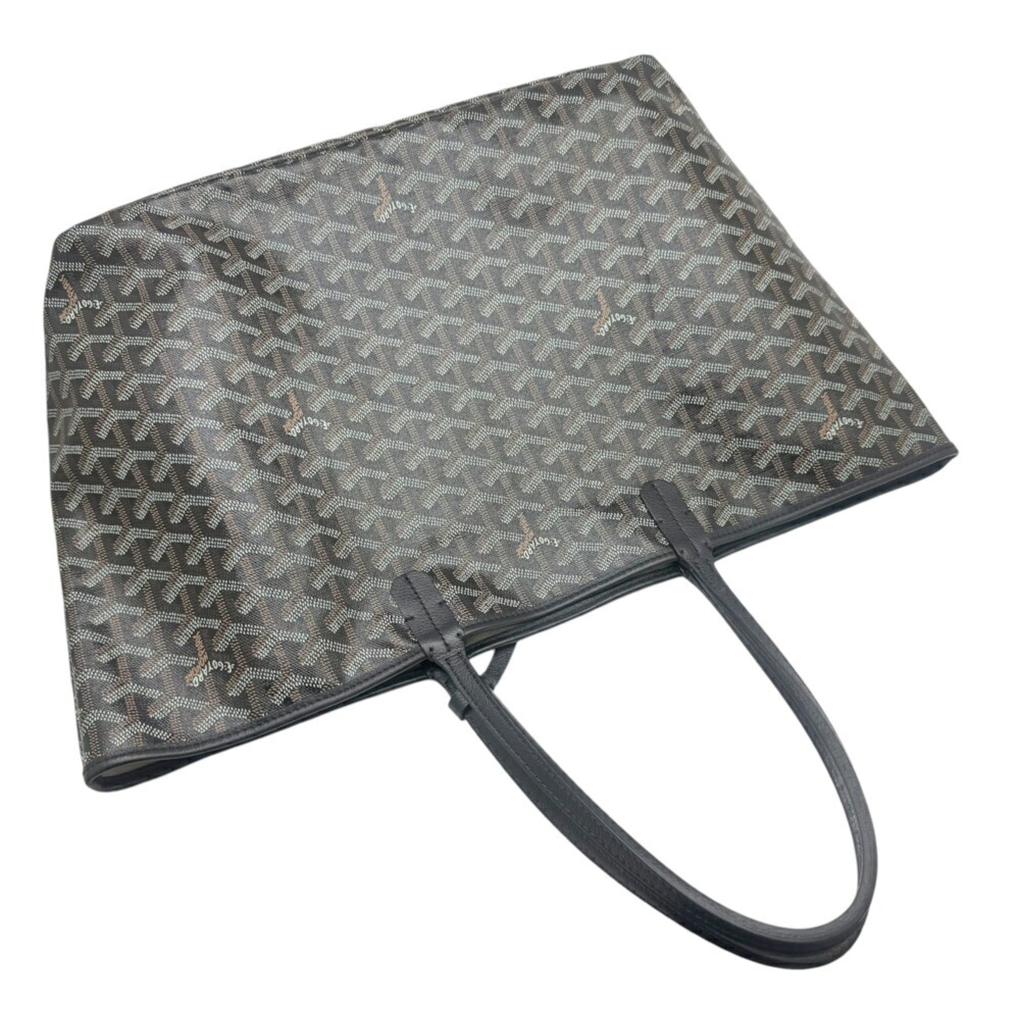 Goyard Saint Louis Black Brown Coated Canvas Leather Pouch Shoulder Bag Tote Bag (Pre-Owned)