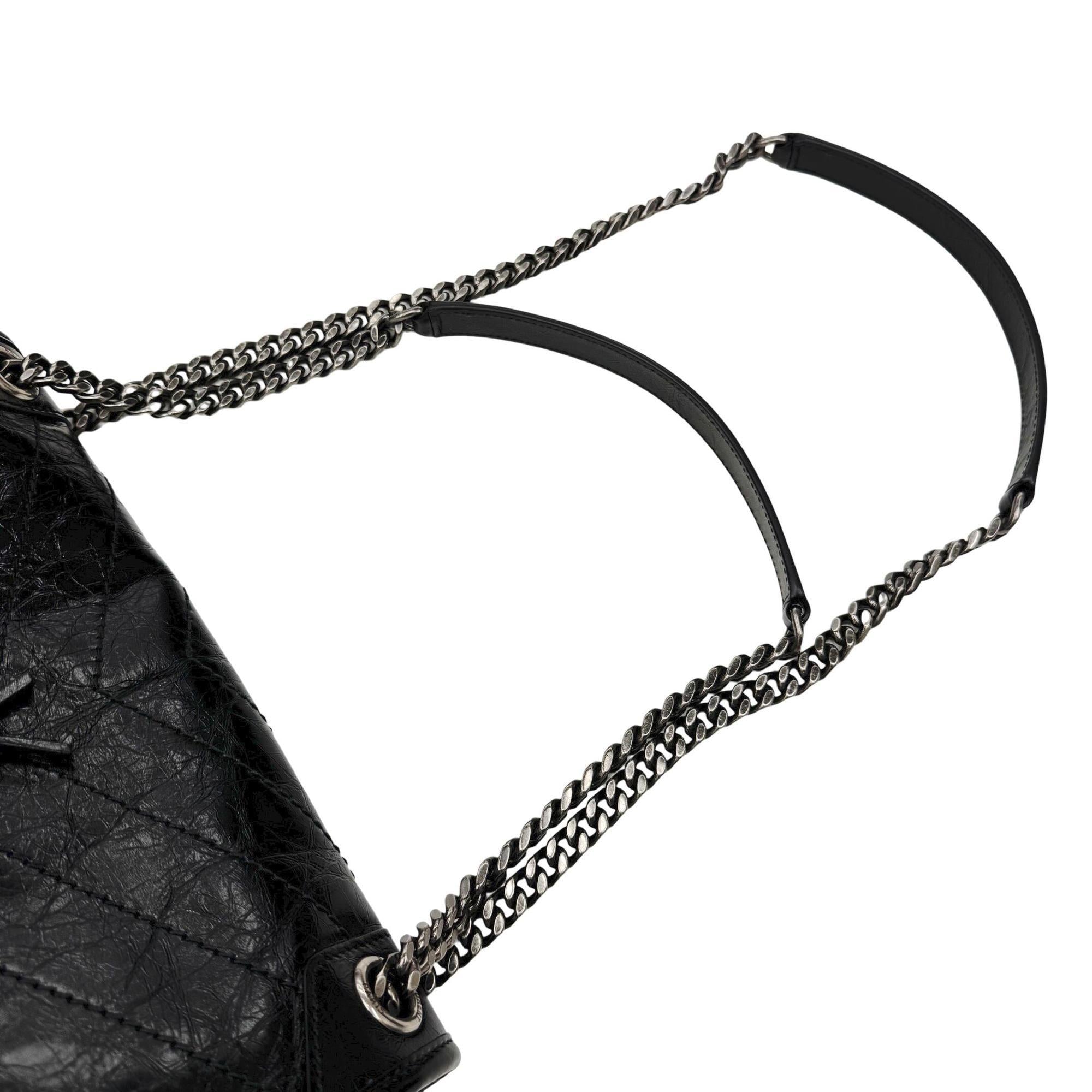 Yves Saint Laurent Black Leather Shoulder Bag (Pre-Owned)