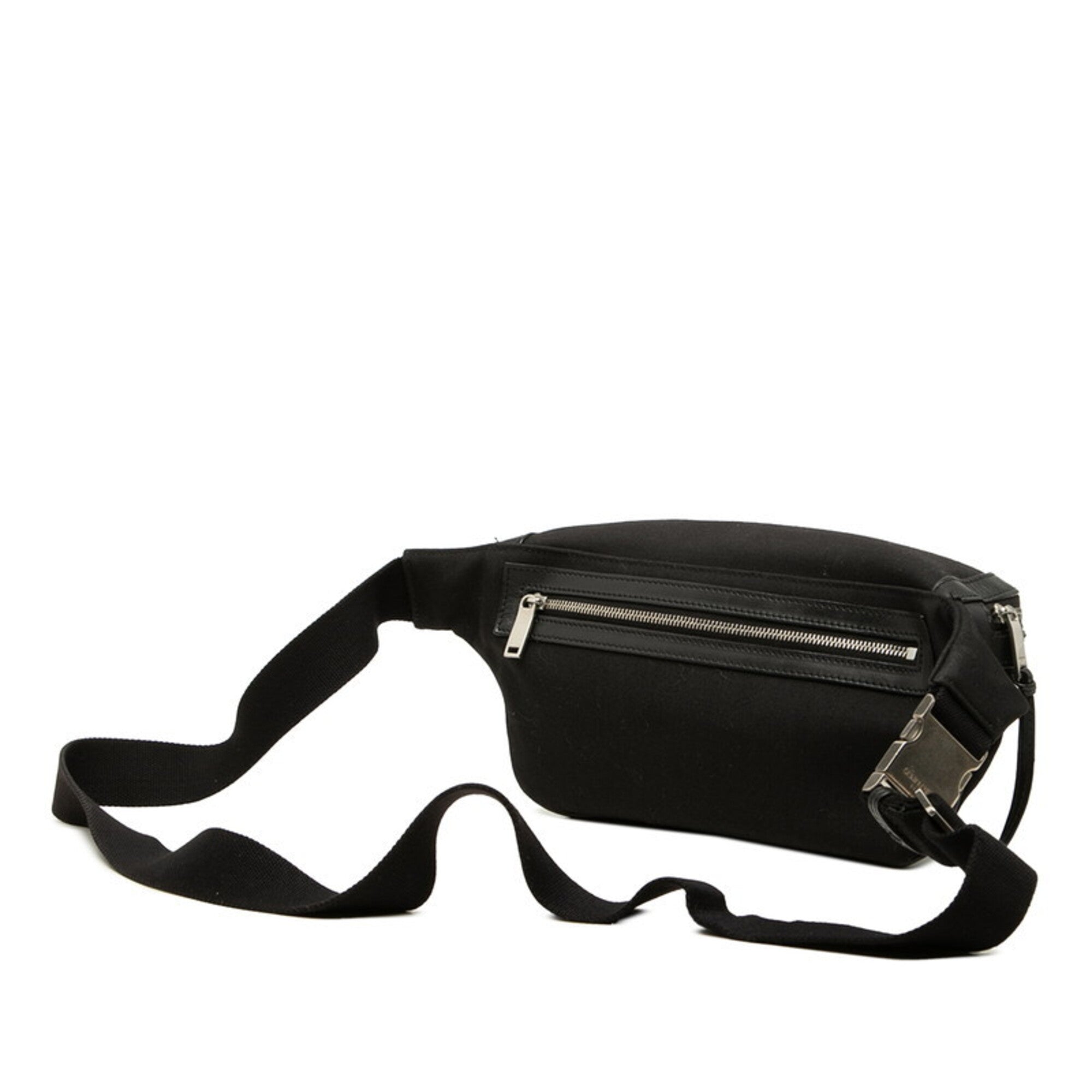 Saint Laurent Black Canvas Leather Sling Bag (Pre-Owned)