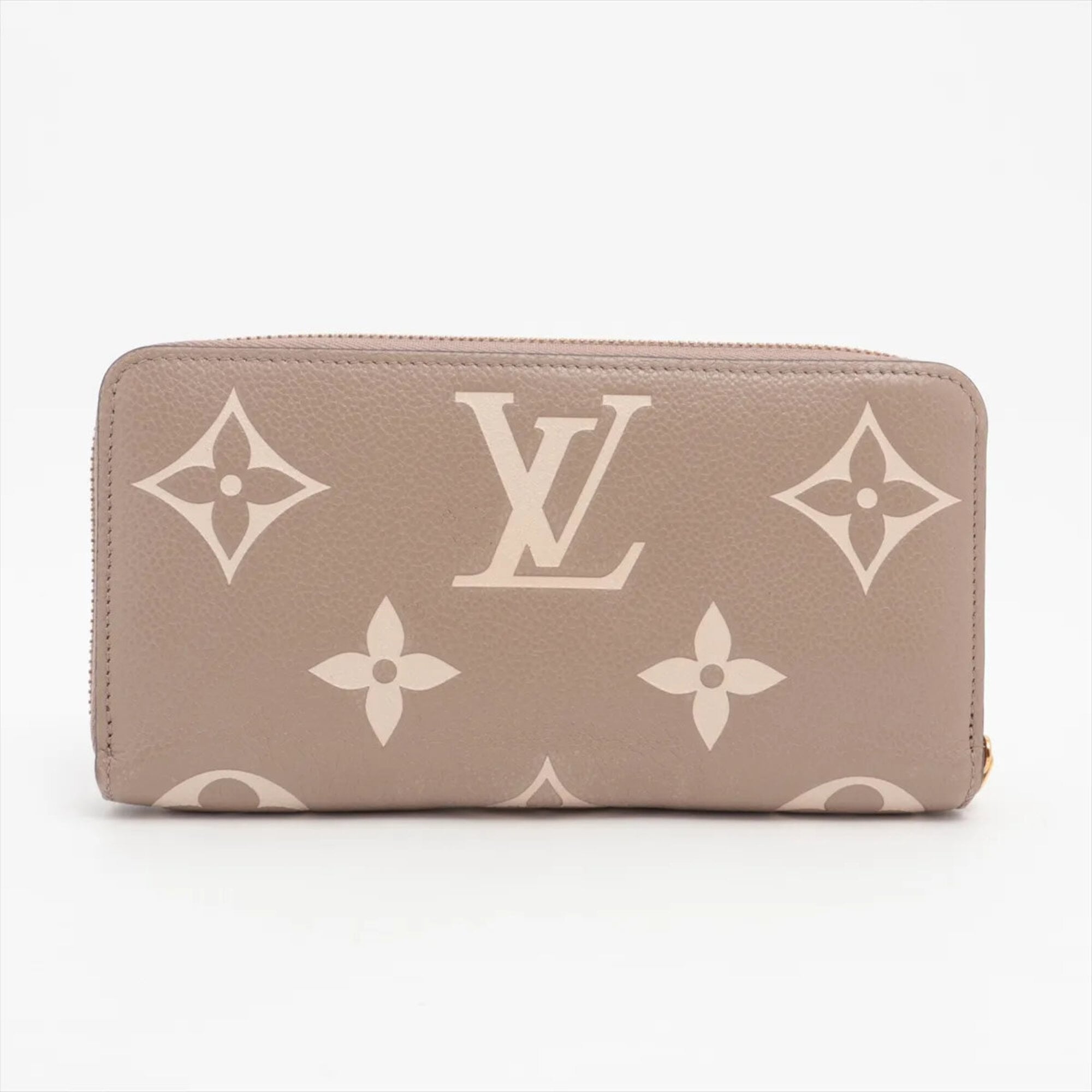 Louis Vuitton Beige Leather Long Wallet (Bi-Fold) (Pre-Owned)
