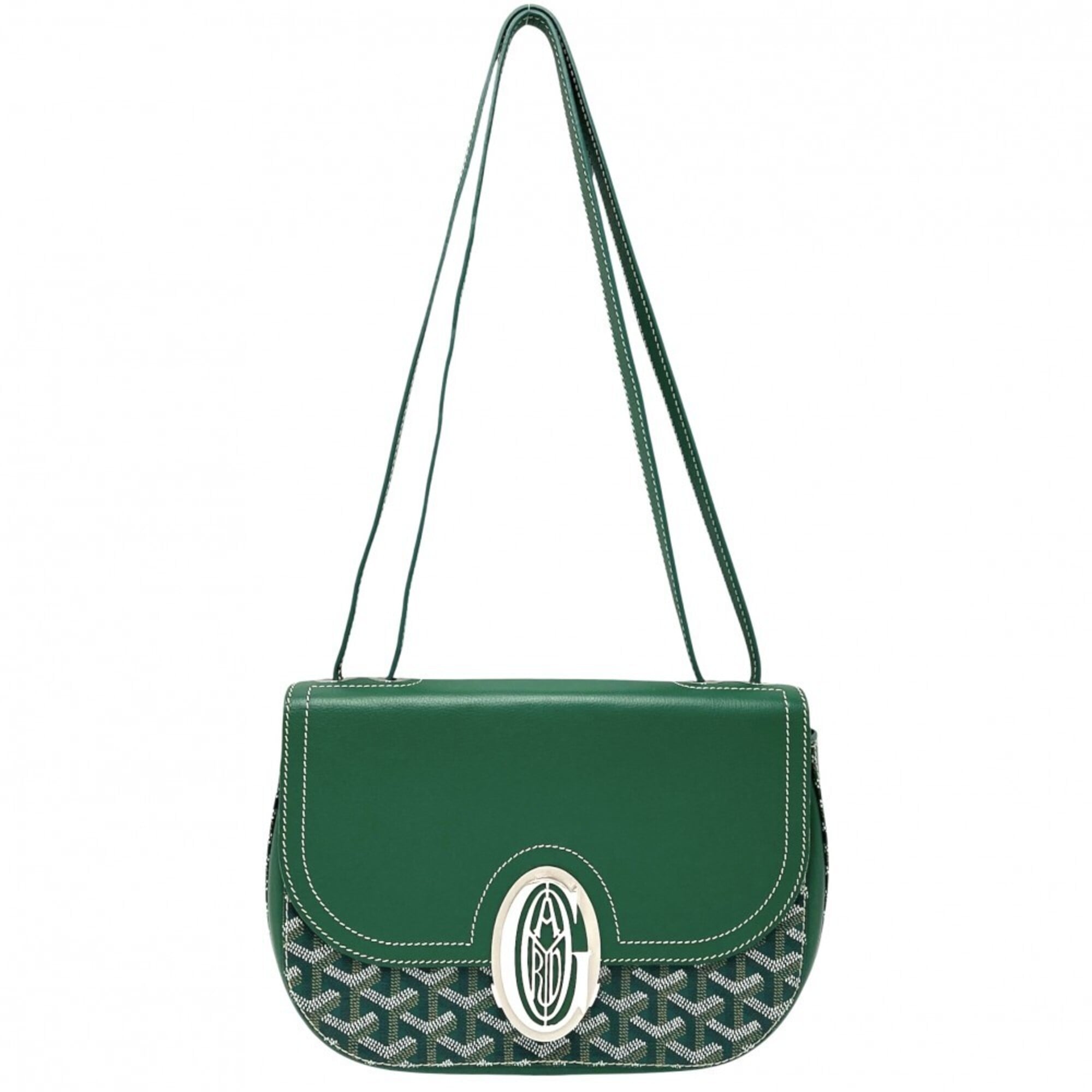 Goyard Green Pvc Coated Canvas Leather Shoulder Bag (Pre-Owned)