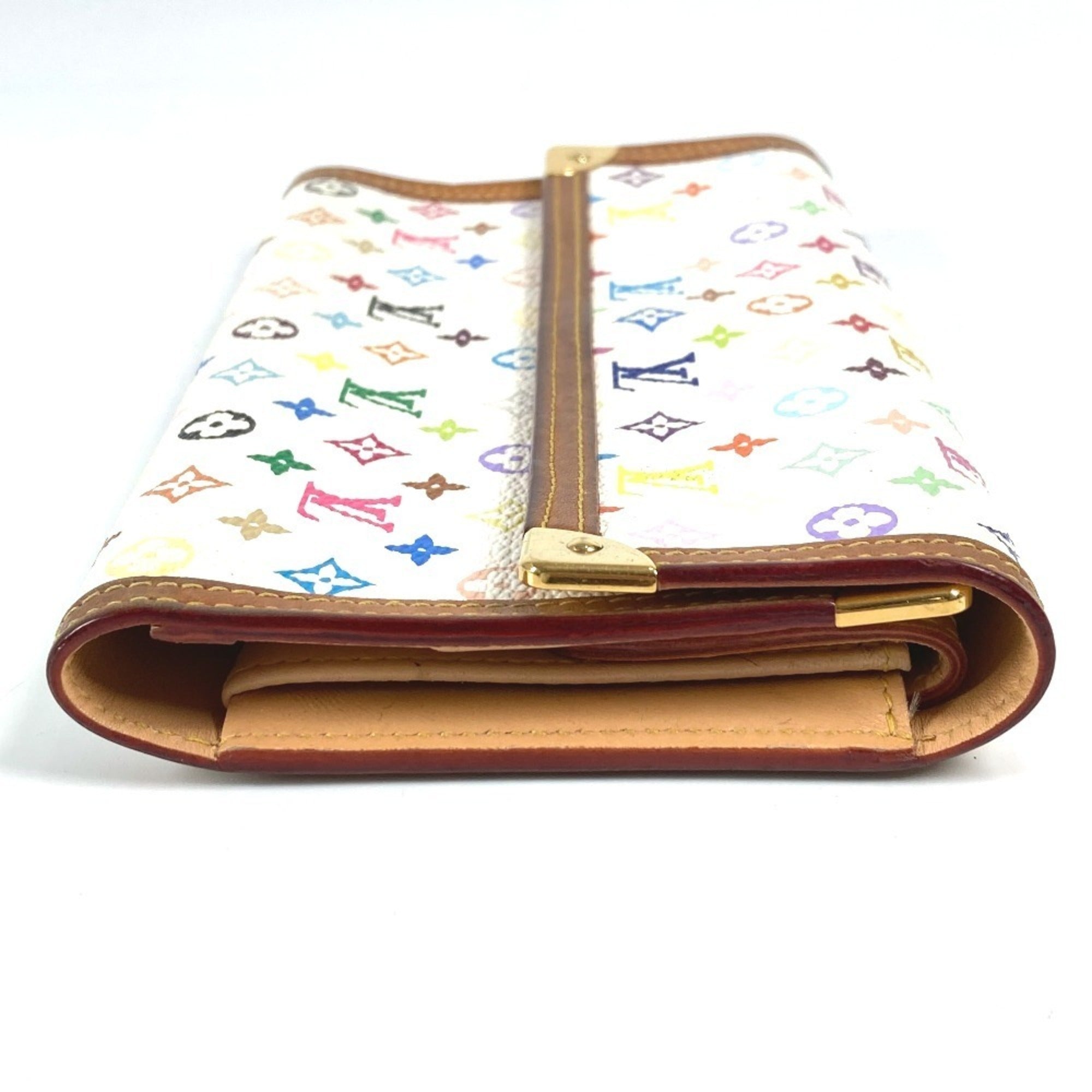 Louis Vuitton Blanc White Monogram Multicolore Wallet (Tri-Fold) (Pre-Owned)