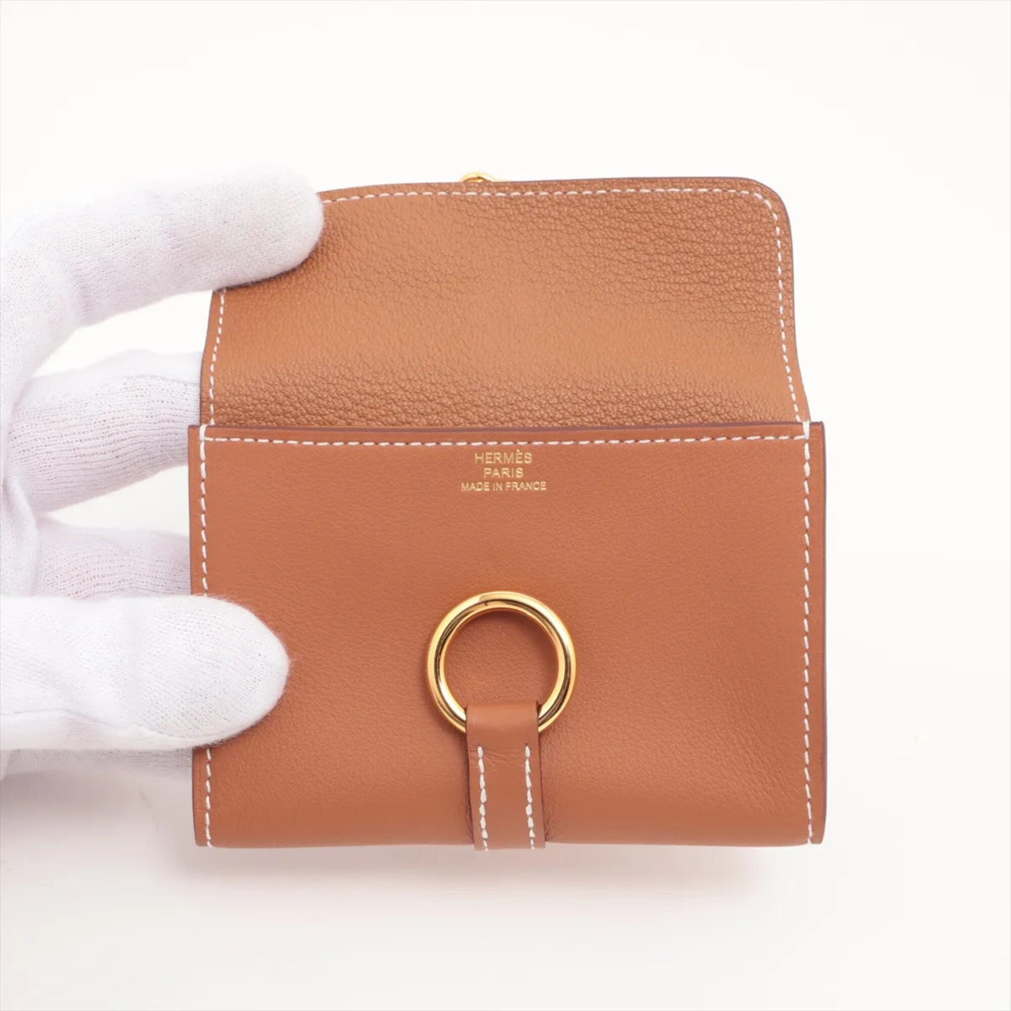 Hermes Brown Leather Coin Purse/Coin Case (Pre-Owned)