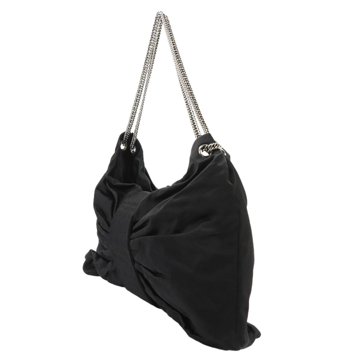 Chanel Black Satin Handbag Shoulder Bag (Pre-Owned)