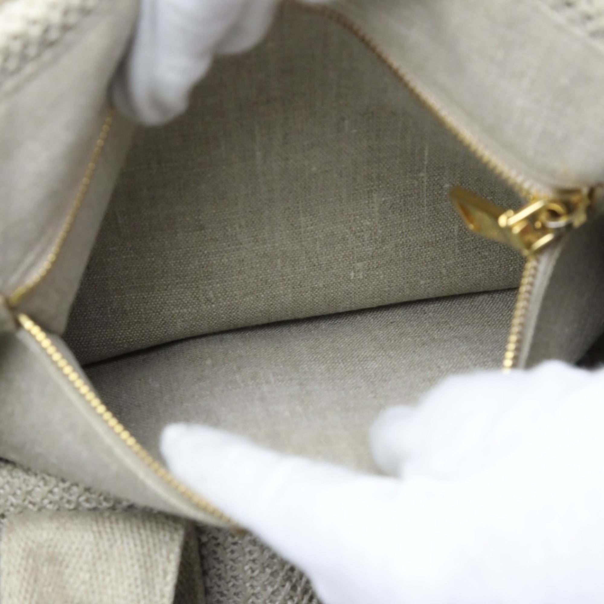 Prada Beige Canvas Tote Bag (Pre-Owned)