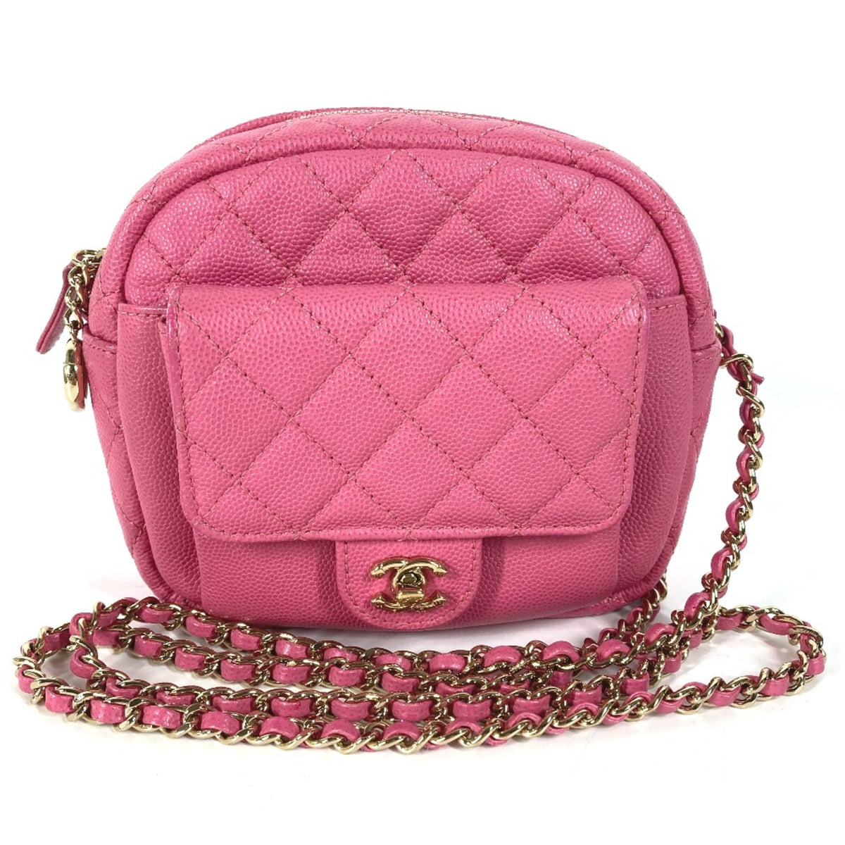 Chanel Pink Leather Shoulder Bag (Pre-Owned)