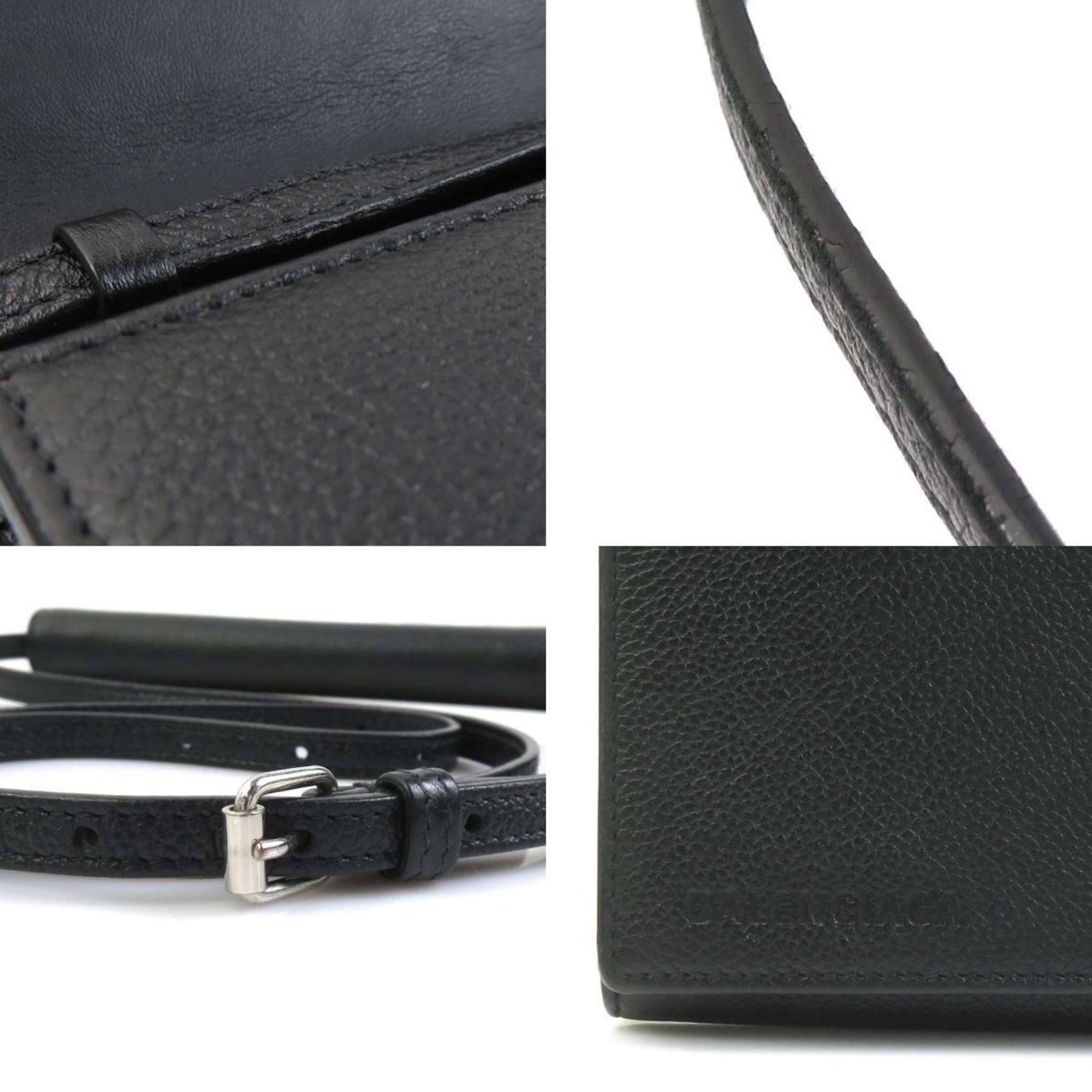 Balenciaga Black Leather Pouch Shoulder Bag (Pre-Owned)