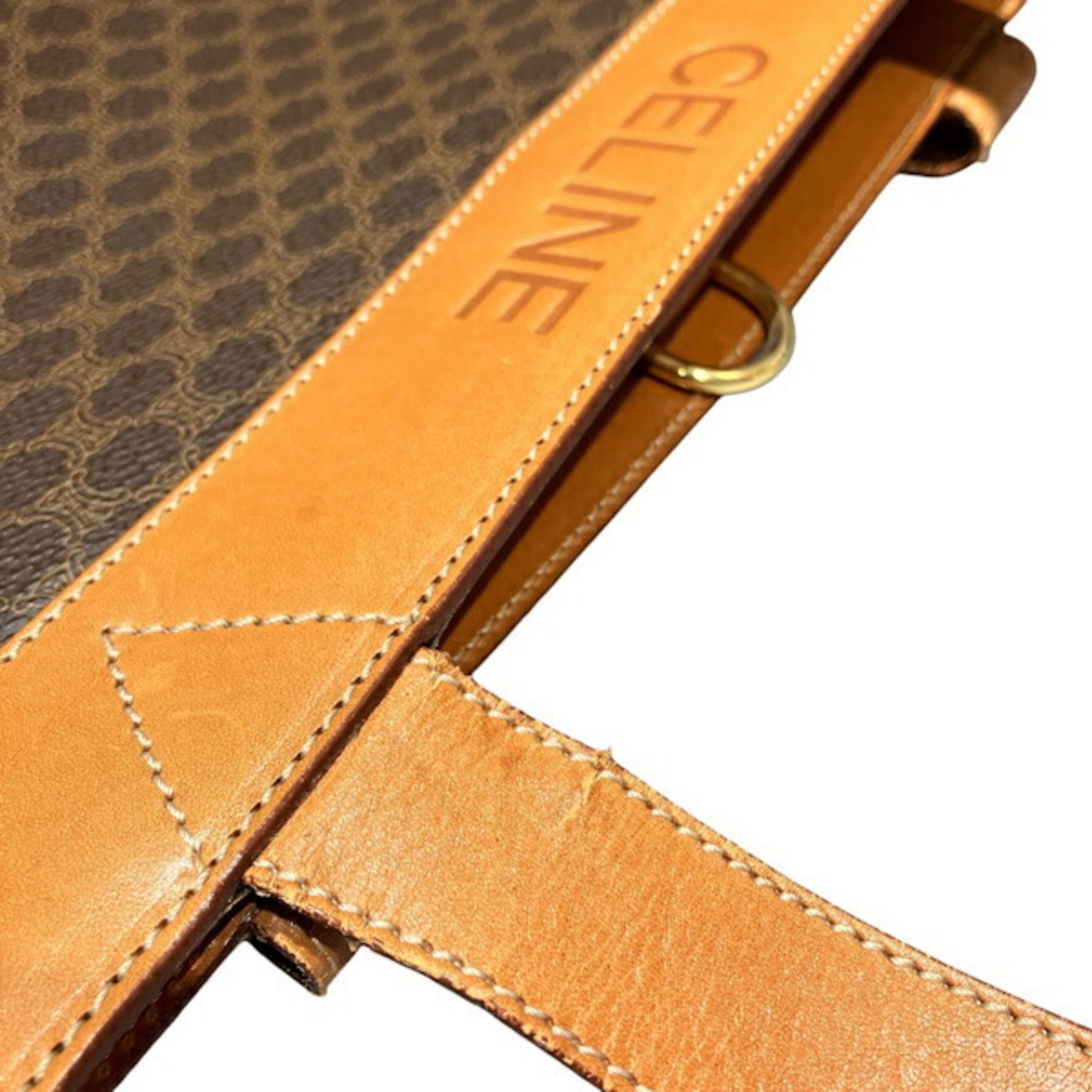 Celine Brown Leather Pvc Tote Bag (Pre-Owned)