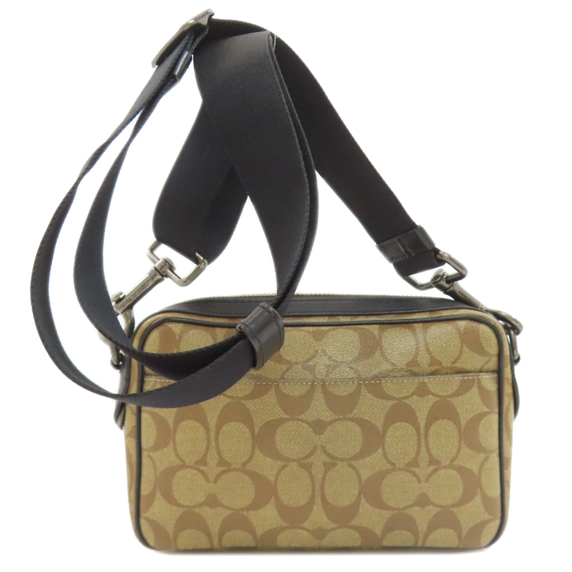 Coach Signature Black Pvc Shoulder Bag (Pre-Owned)