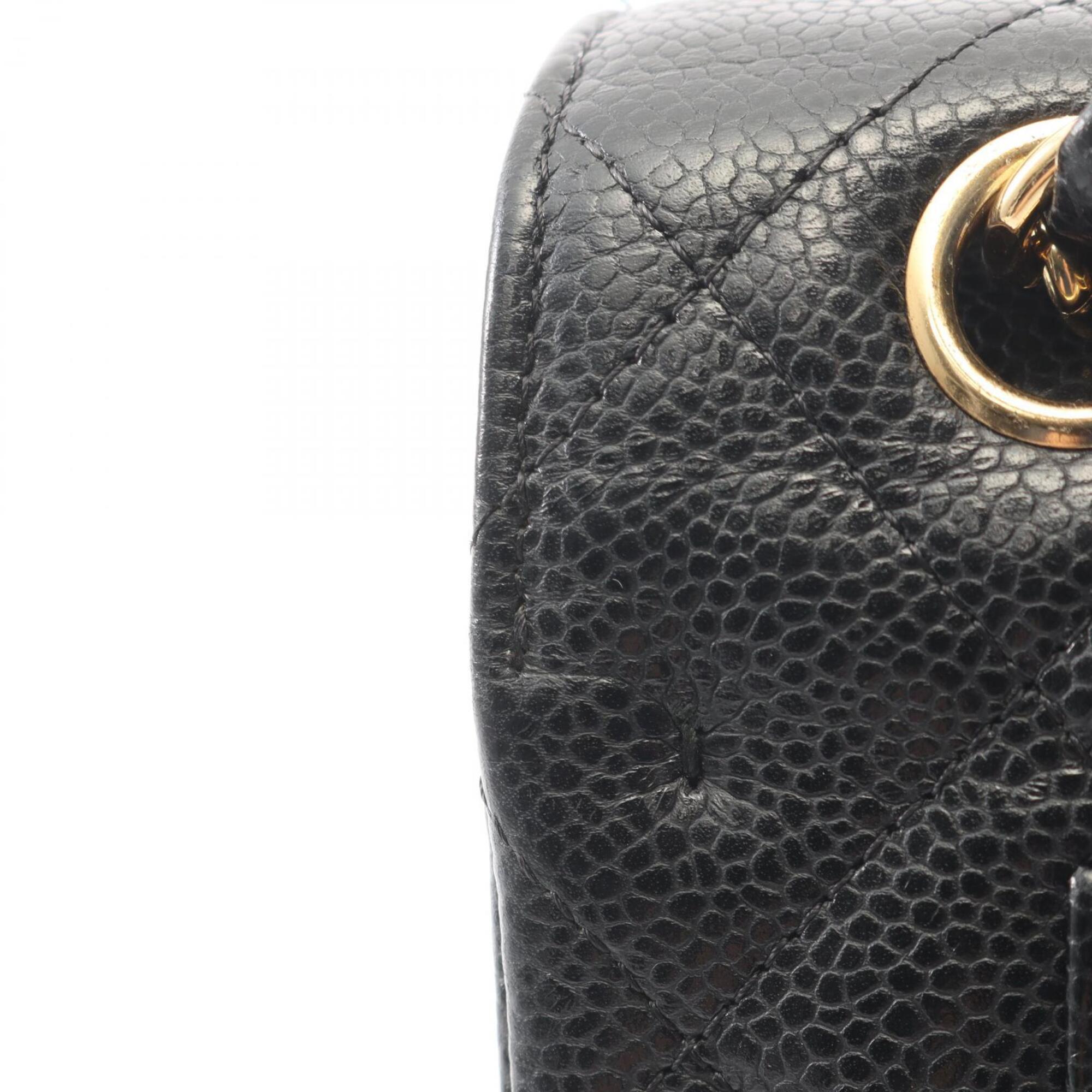 Chanel Black Grained Calfskin Handbag Shoulder Bag (Pre-Owned)