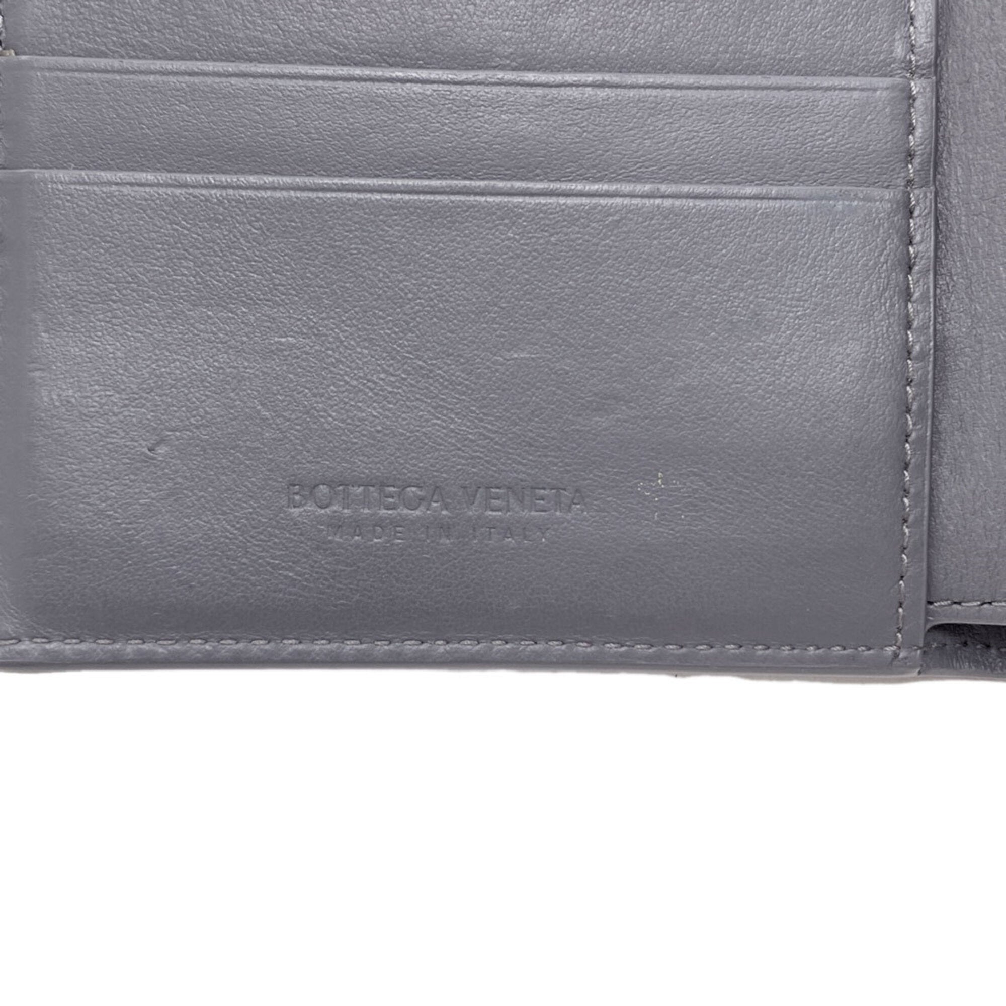 Bottega Veneta Gray Leather Wallet (Bi-Fold) (Pre-Owned)