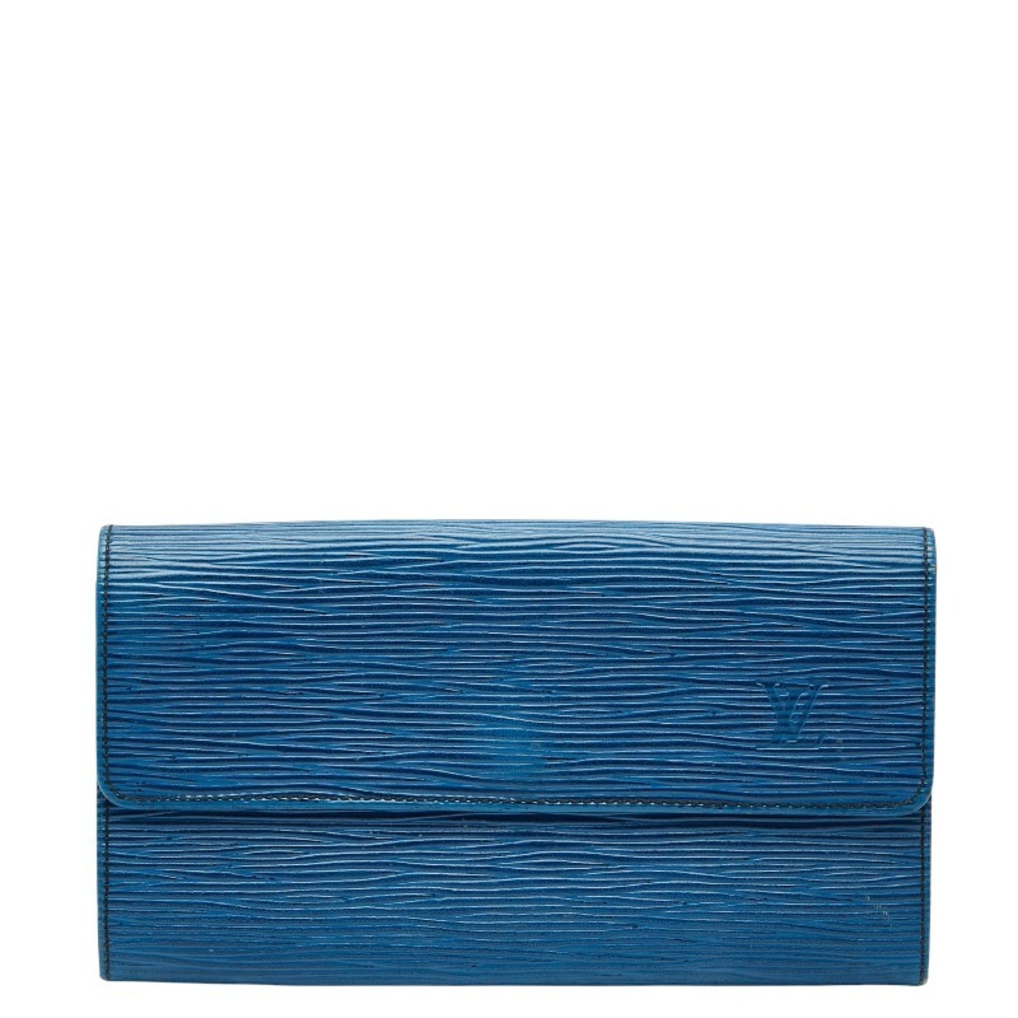 Louis Vuitton Epi Toledo Blue Leather Long Wallet (Bi-Fold) (Pre-Owned)