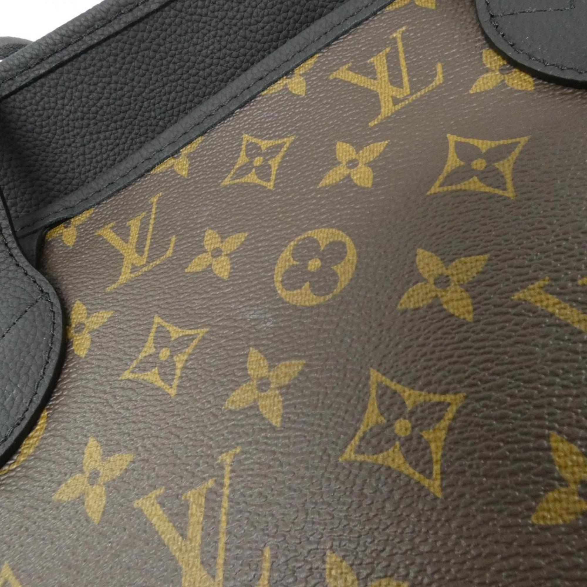 Louis Vuitton Monogram Black Marron Coated Canvas Leather Handbag (Pre-Owned)