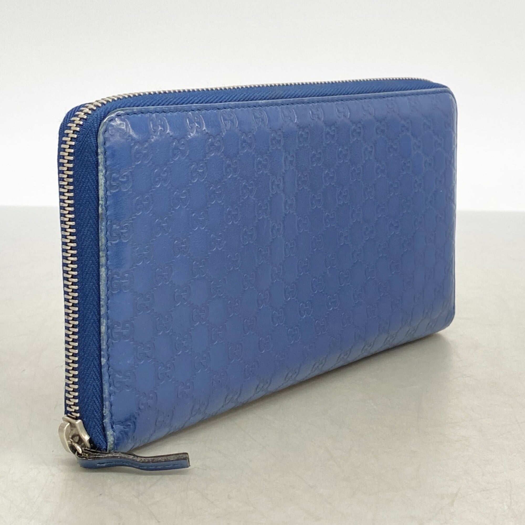 Gucci Blue Leather Long Wallet (Bi-Fold) (Pre-Owned)