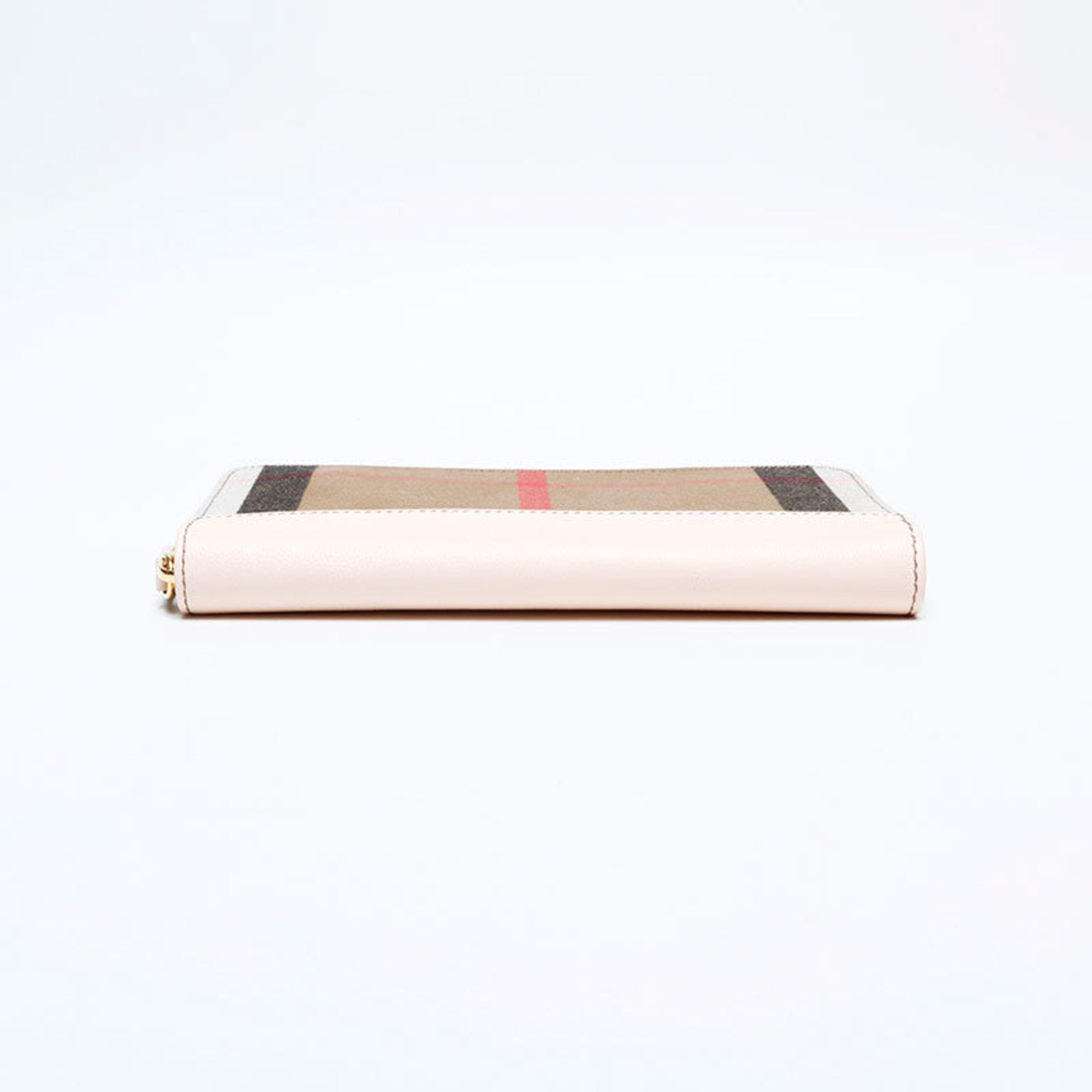 Burberry Beige Canvas Leather Long Wallet (Bi-Fold) (Pre-Owned)