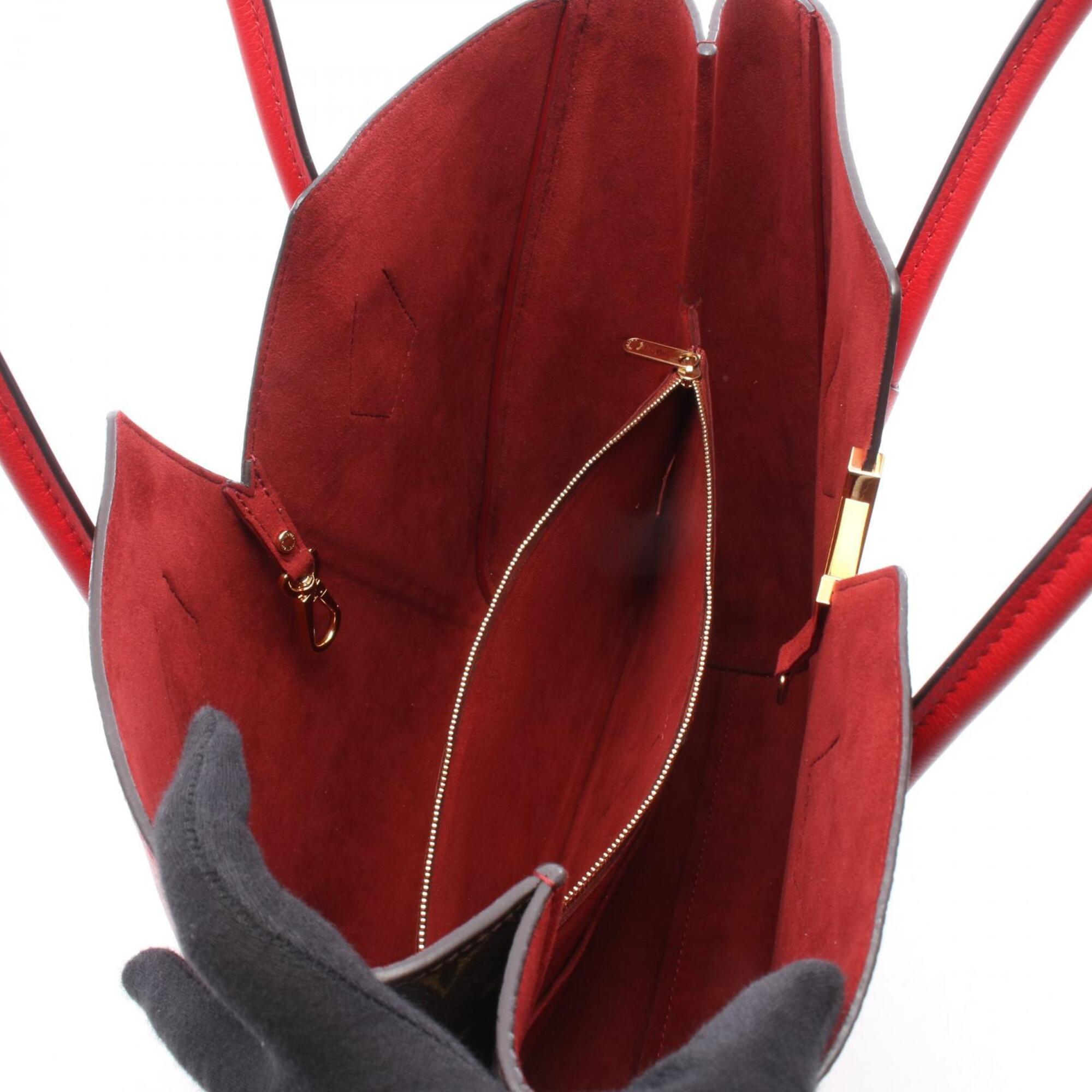 Louis Vuitton Brown Cerise Red Color Coated Canvas Pvc Monogram Leather Handbag Tote Bag (Pre-Owned)