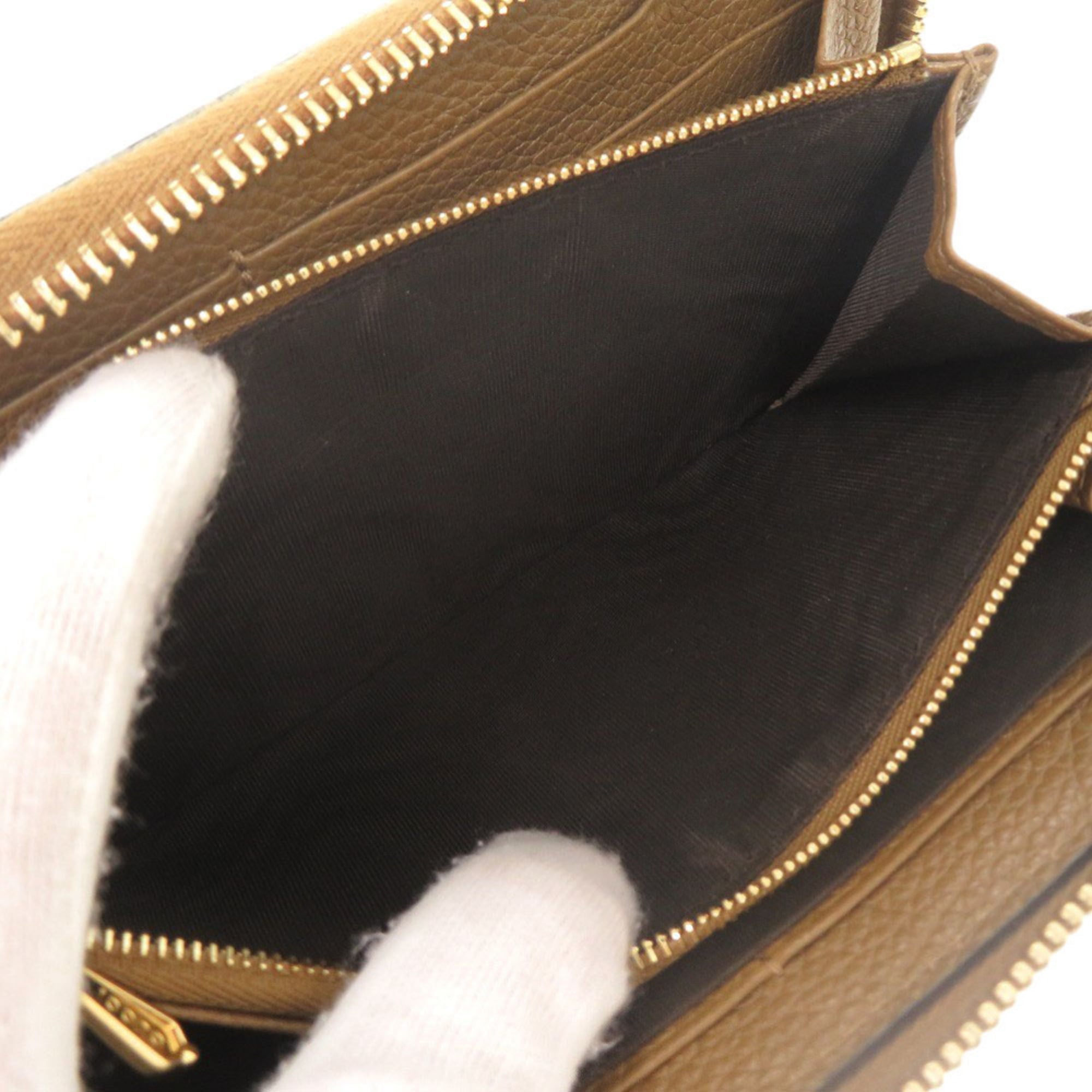 Gucci Brown Leather Long Wallet (Bi-Fold) (Pre-Owned)